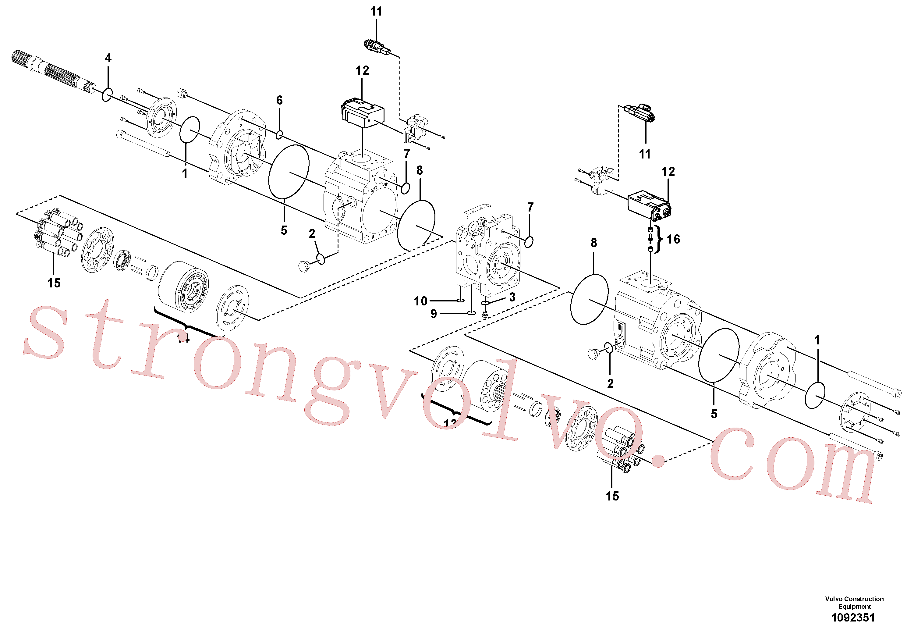VOE14574556 Volvo Bomba hidráulica(1092351 Montagem)