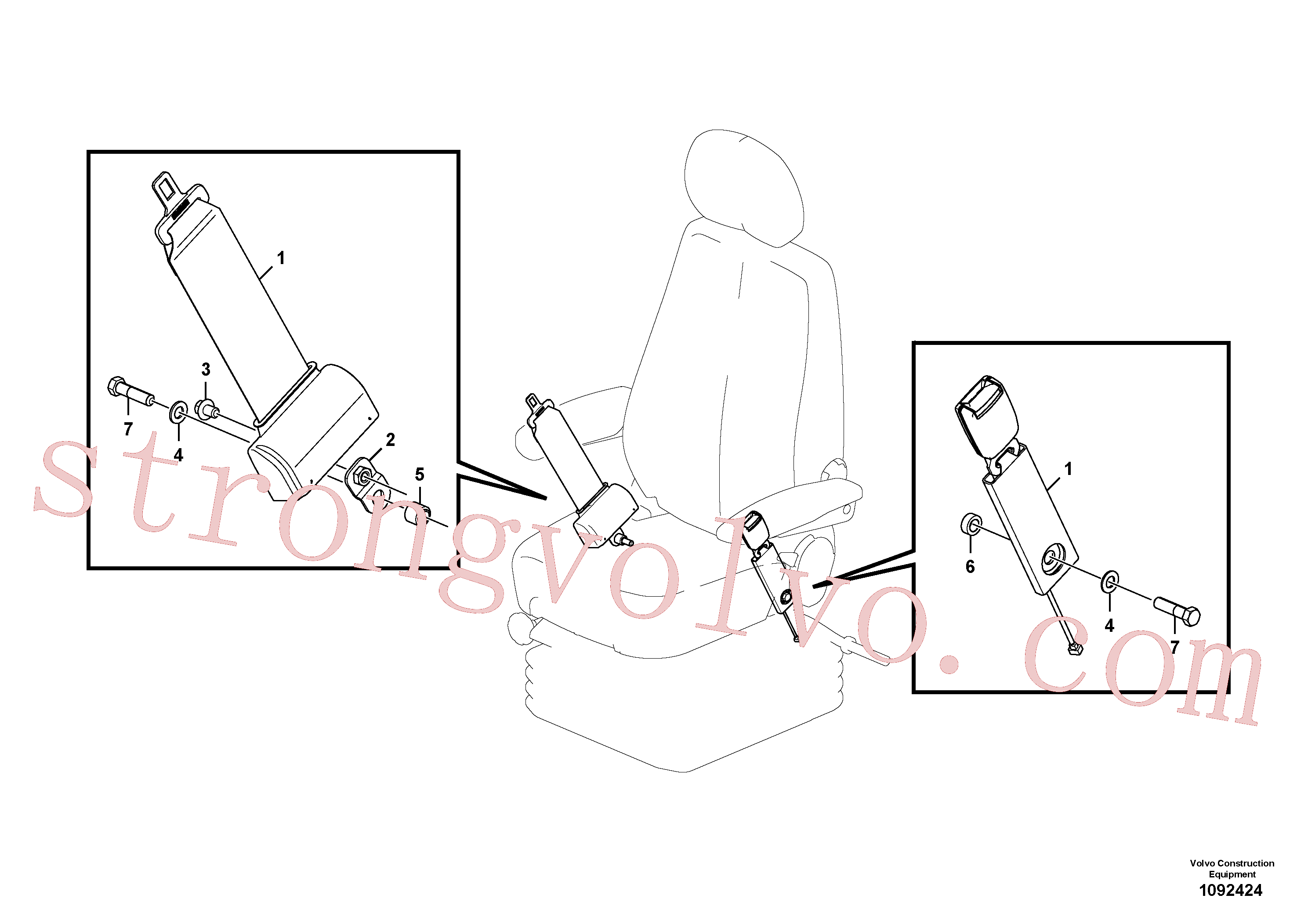 VOE994869 Volvo Instalação de cinto de segurança(1092424 Montagem)