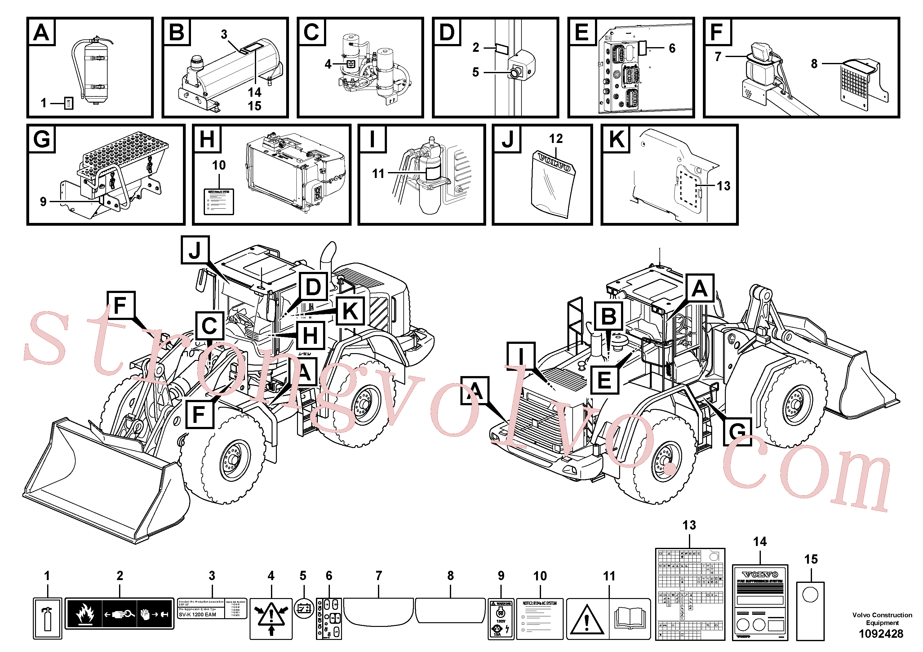 VOE15126559 Volvo Placas de sinalização e etiquetas adesivas(1092428 Montagem)