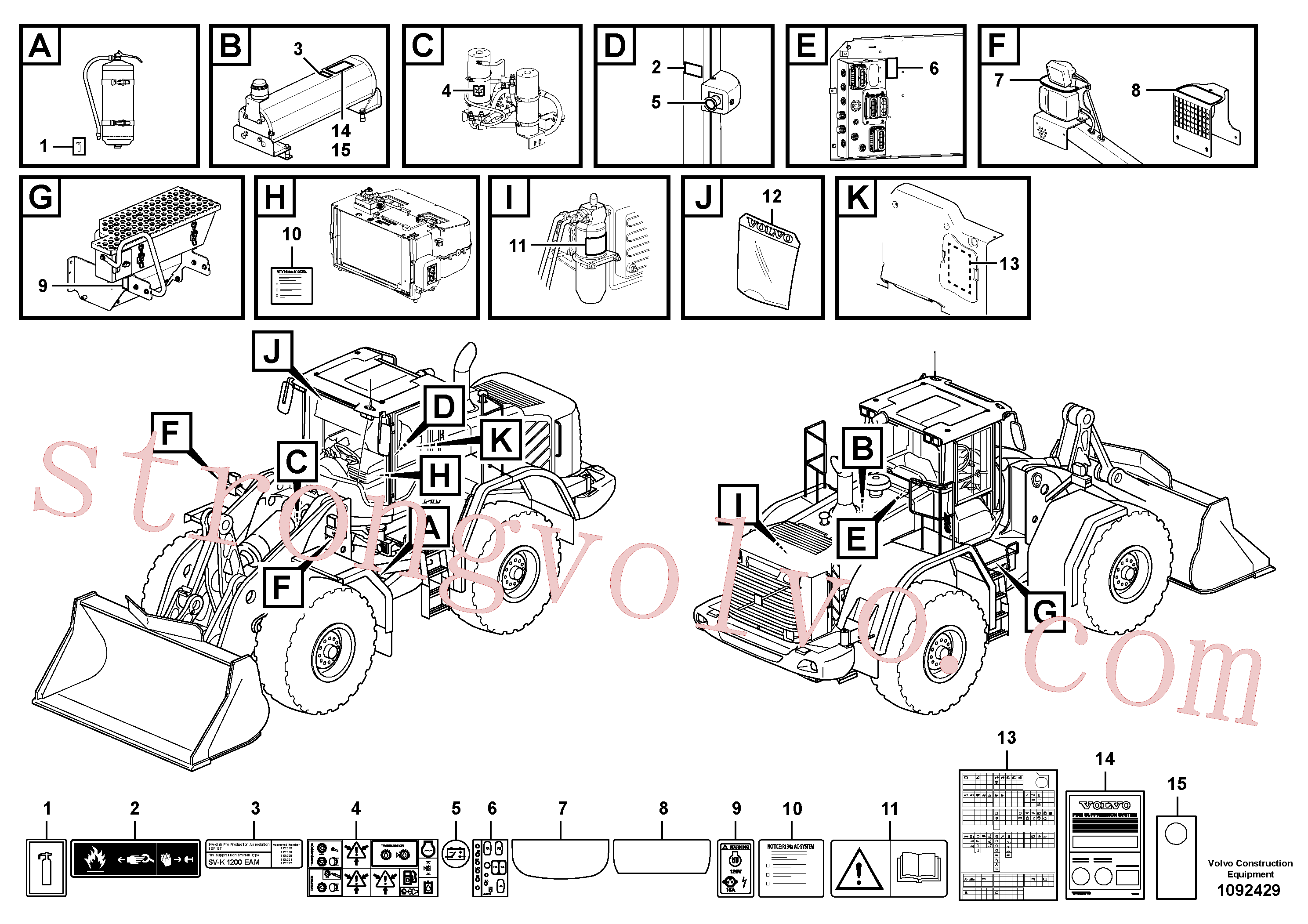 Atacado VOE15149324 Decalque Volvo escavadeira