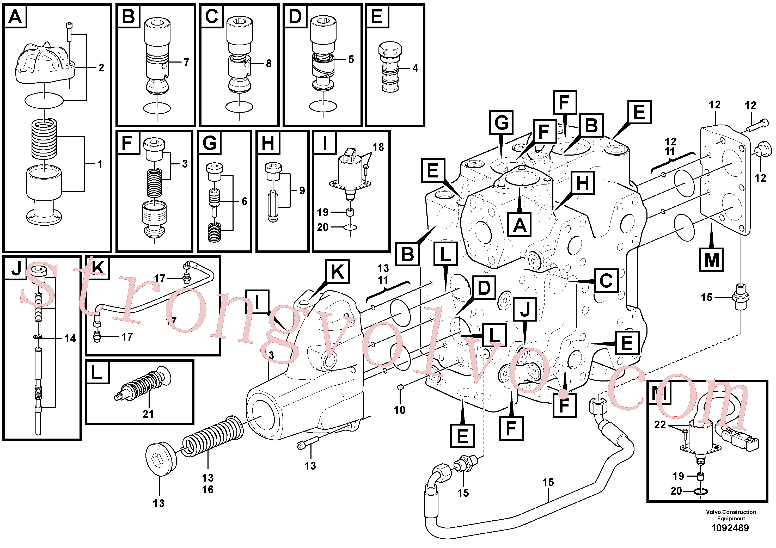 VOE15165610 Volvo Válvula de comando(1092489 Montagem)