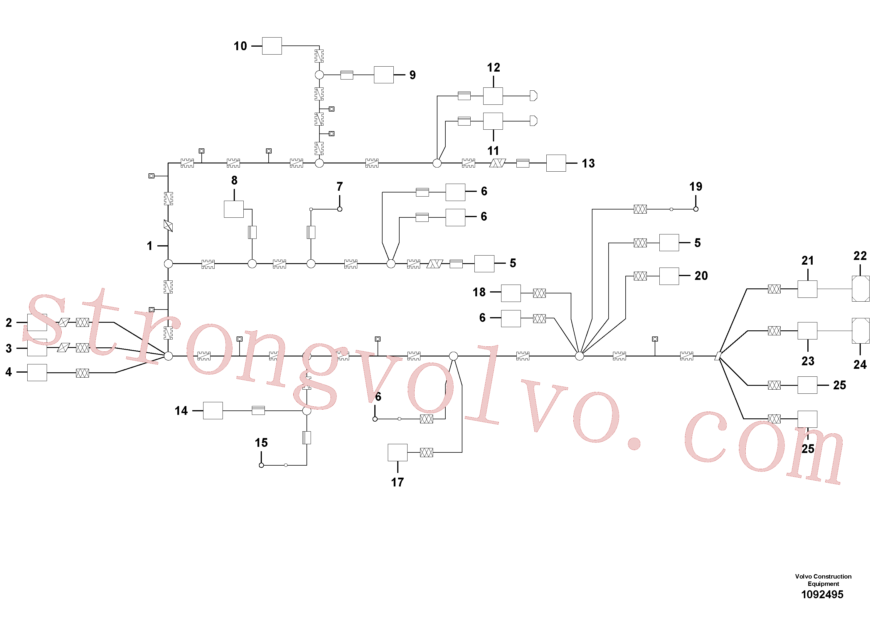 VOE14612653 Volvo Cablagem, motor(1092495 Montagem)