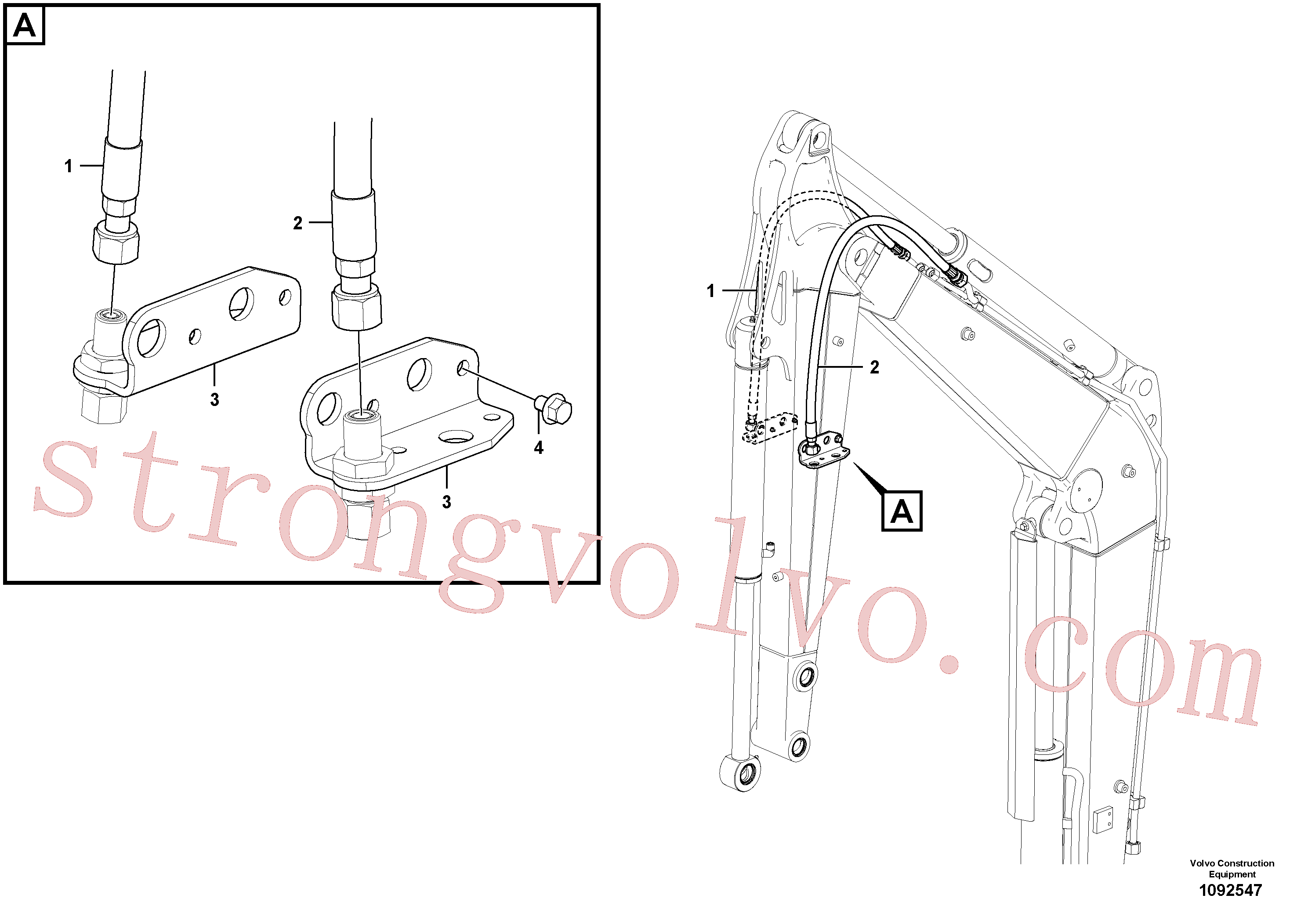 VOE60113246 Volvo Hidráulica de serviço, ruptura do braço de afundamento(1092547 Montagem)
