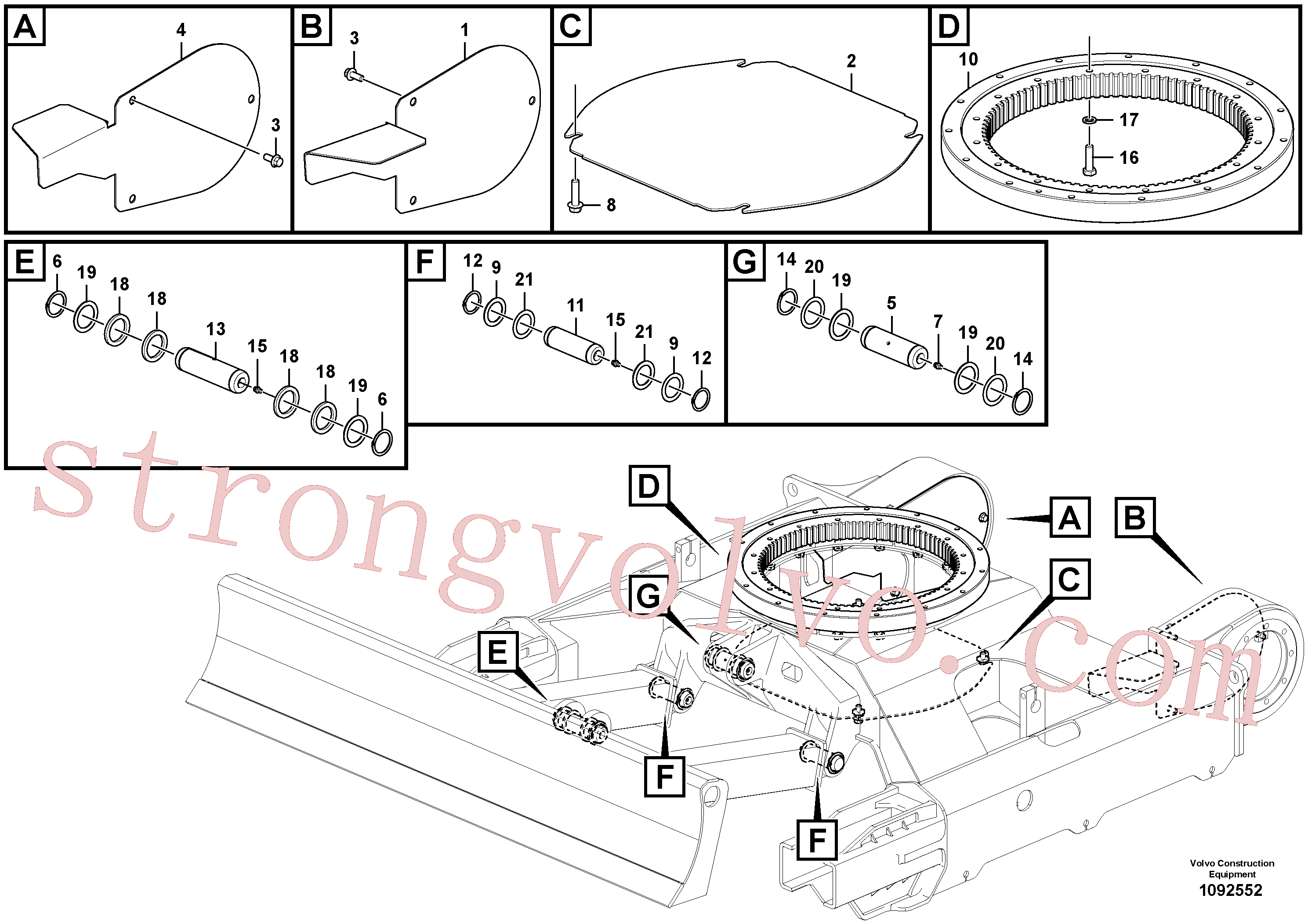 VOE15637869 Volvo Placa protectora para motor de curso(1092552 Montagem)