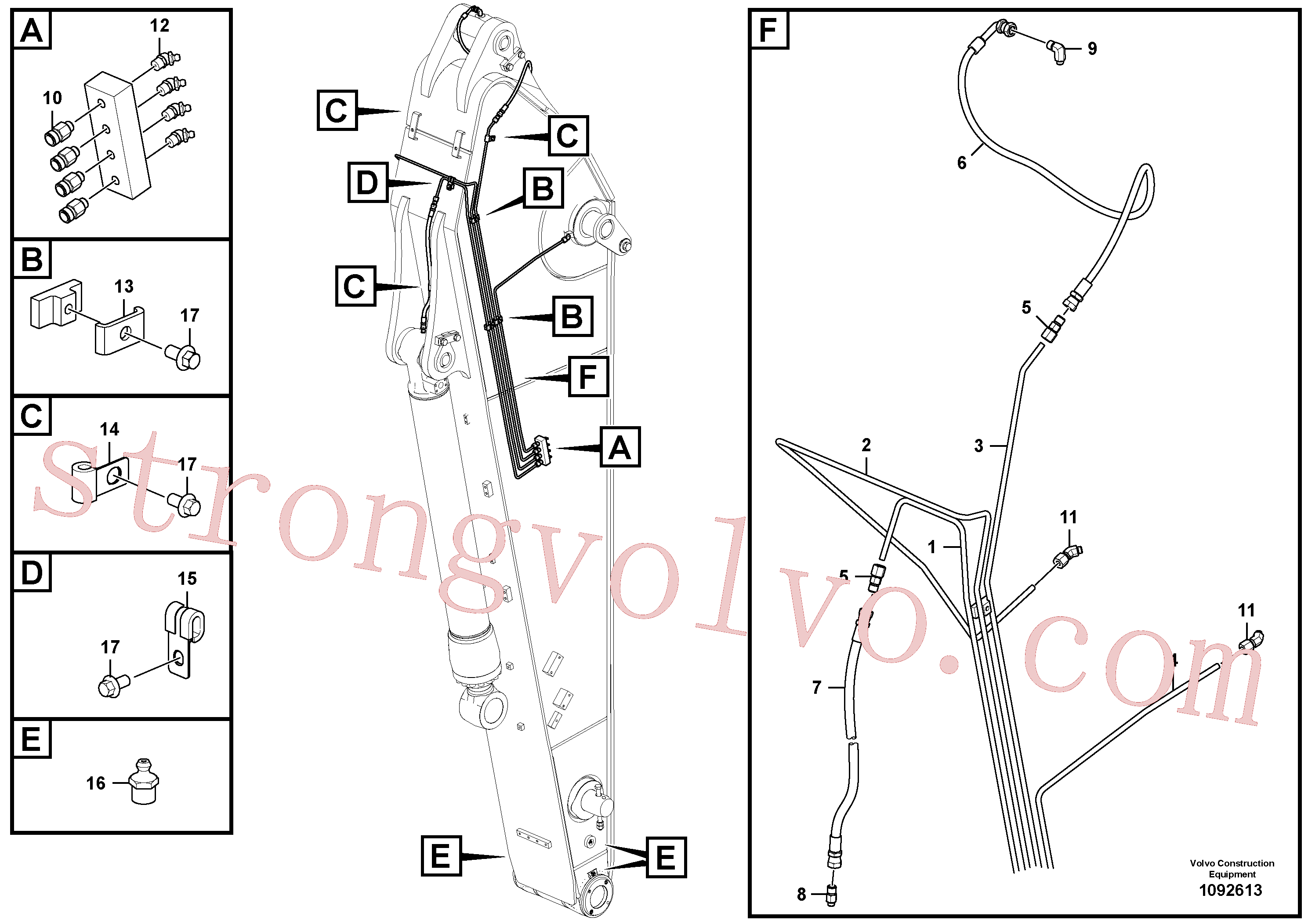 VOE14686608 Volvo Tubagem de massa(1092613 Montagem)