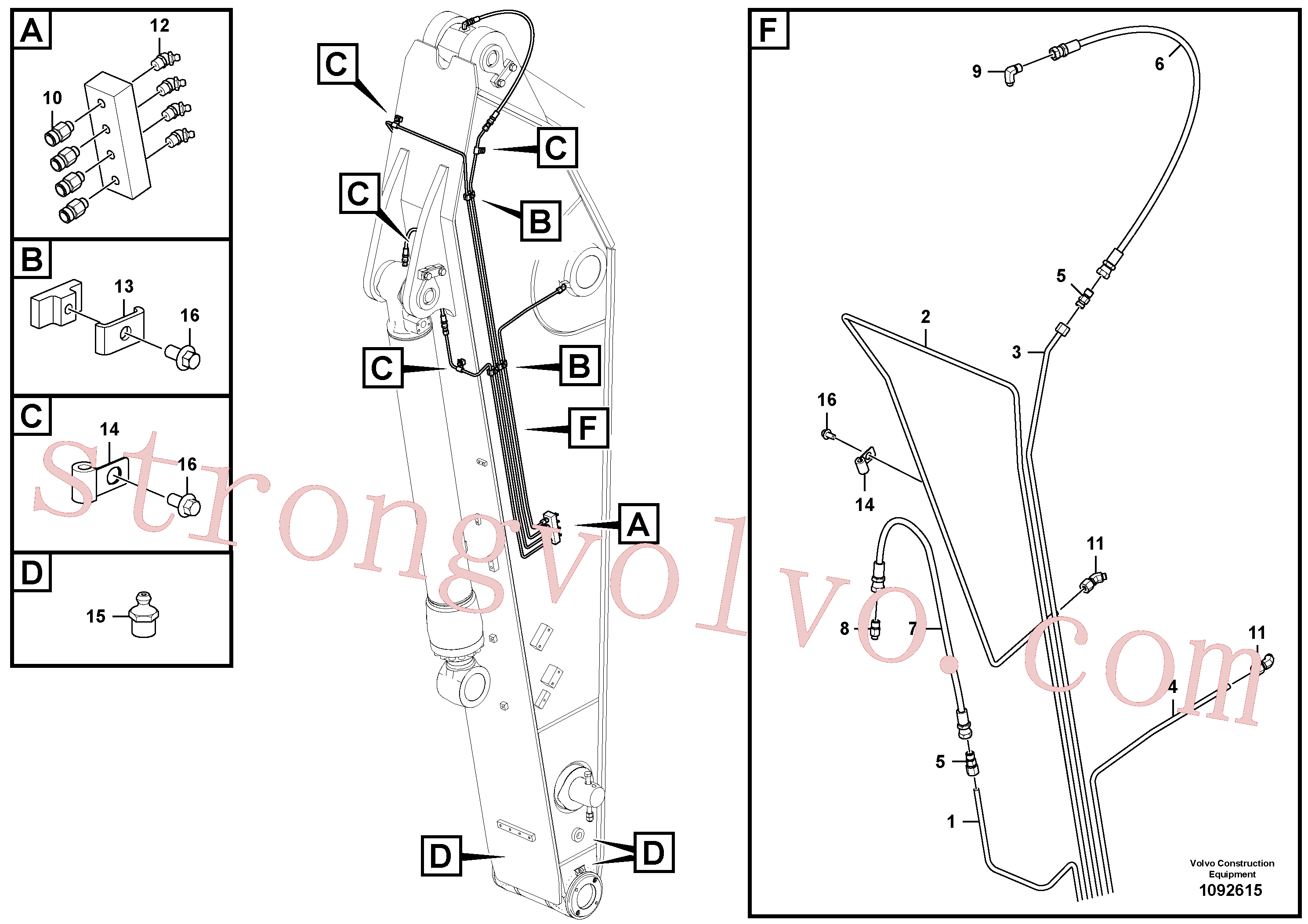 VOE14550555 Volvo Tubagem de massa(1092615 Montagem)