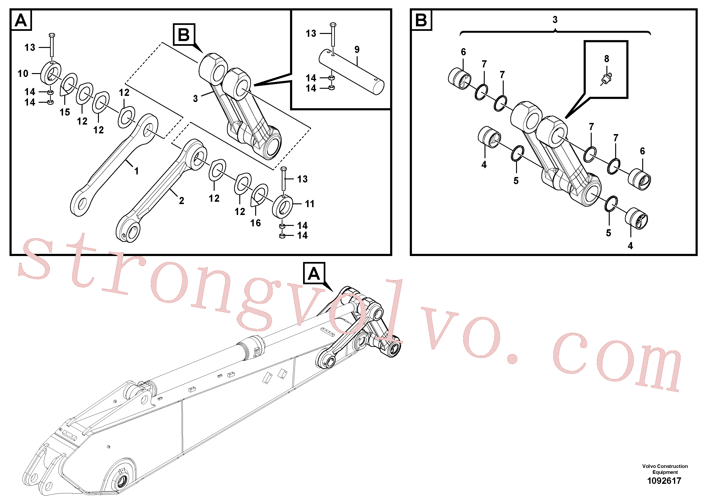Volvo Acessórios para escavadeira VOE14549089 Calço de ajuste Acessórios