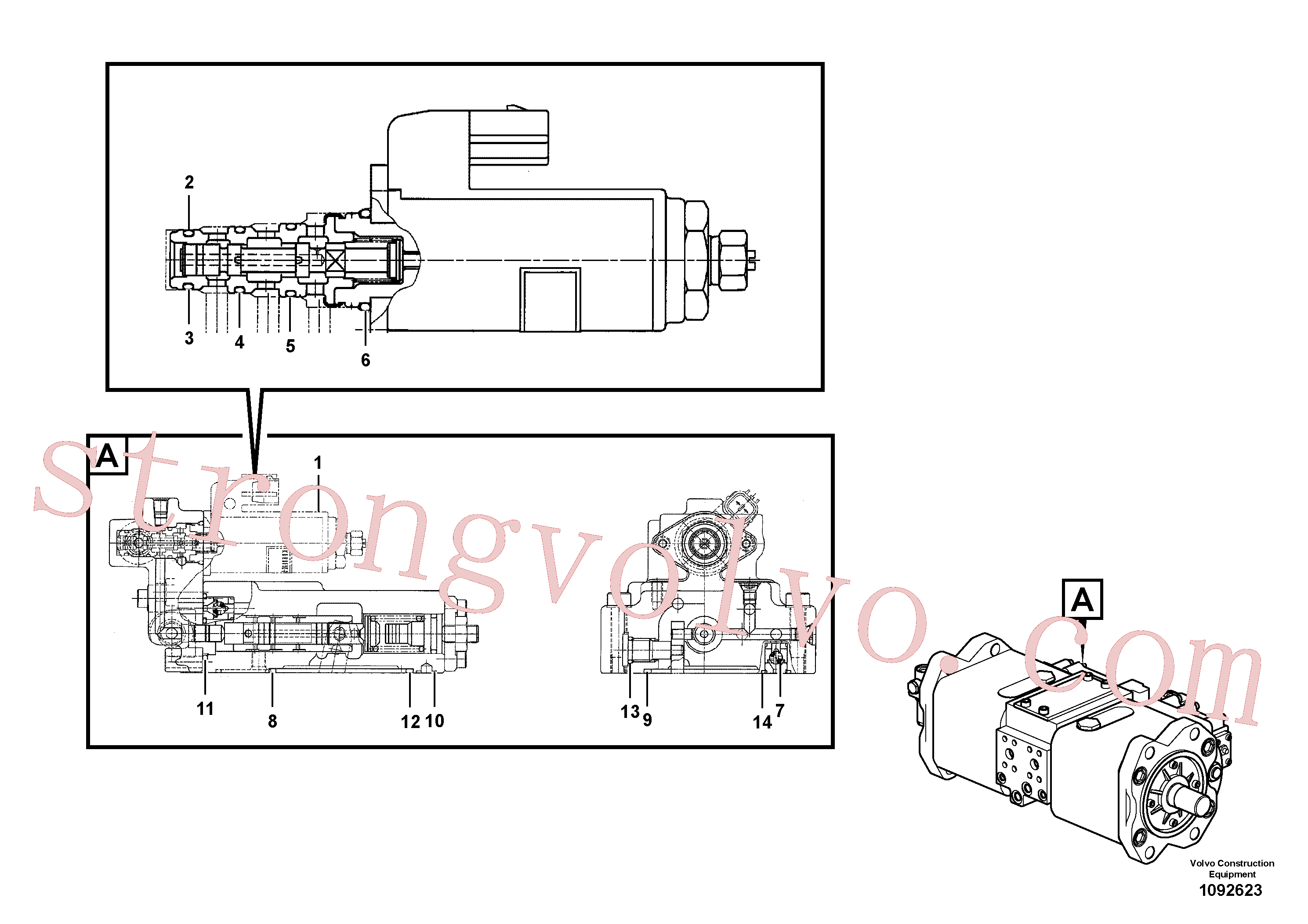 VOE14713439 Volvo Bomba hidráulica(1092623 Montagem)