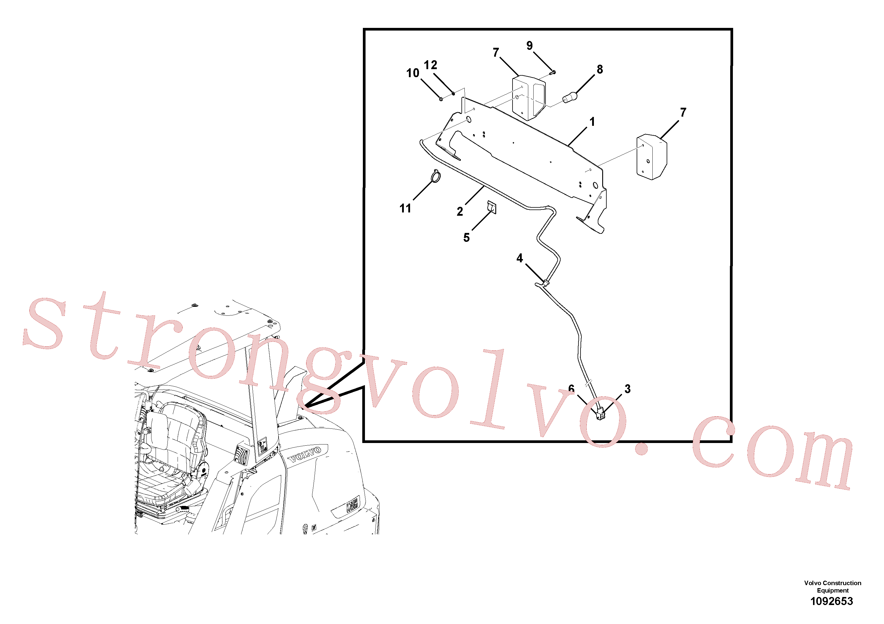 VOE60113294 Volvo Lâmpada da chapa de matrícula(1092653 Montagem)