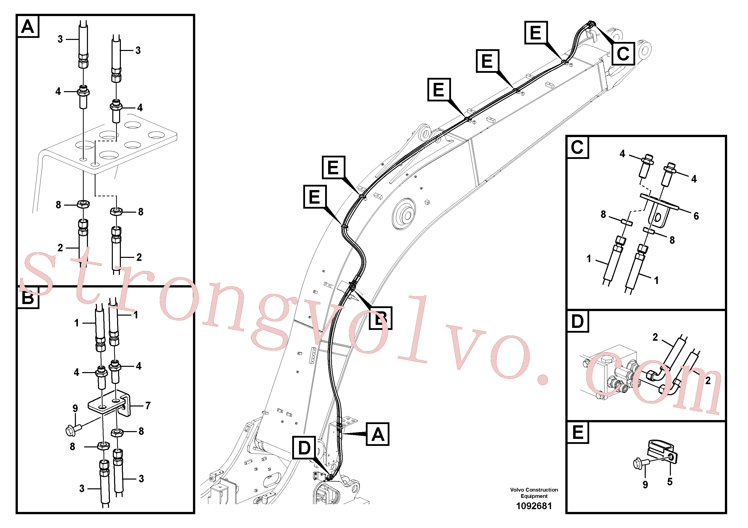 VOE15062159 Volvo Hidráulica de serviço, encaixe rápido na lança(1092681 Montagem)