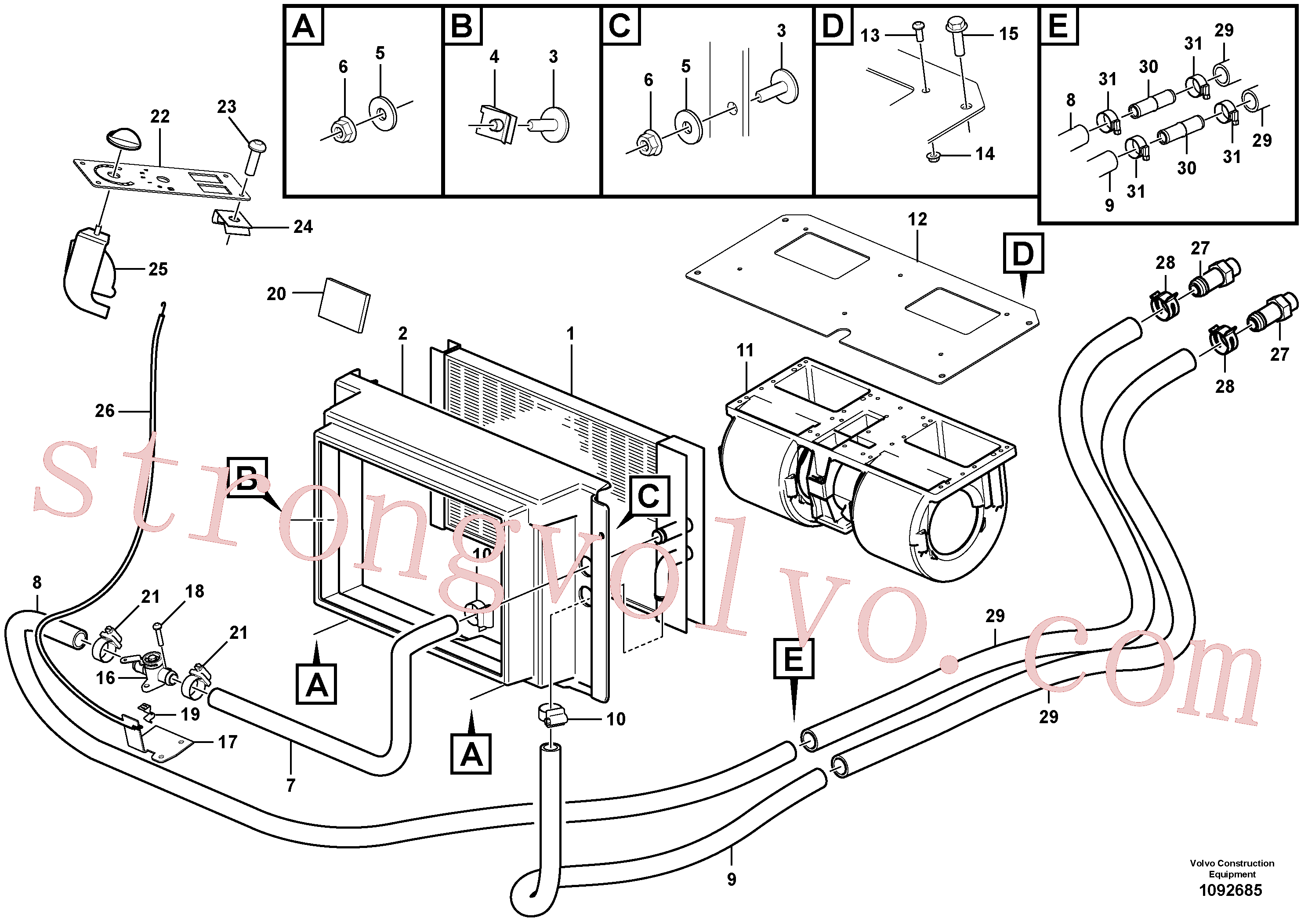 VOE997400 Volvo Unidade de aquecimento(1092685 Montagem)