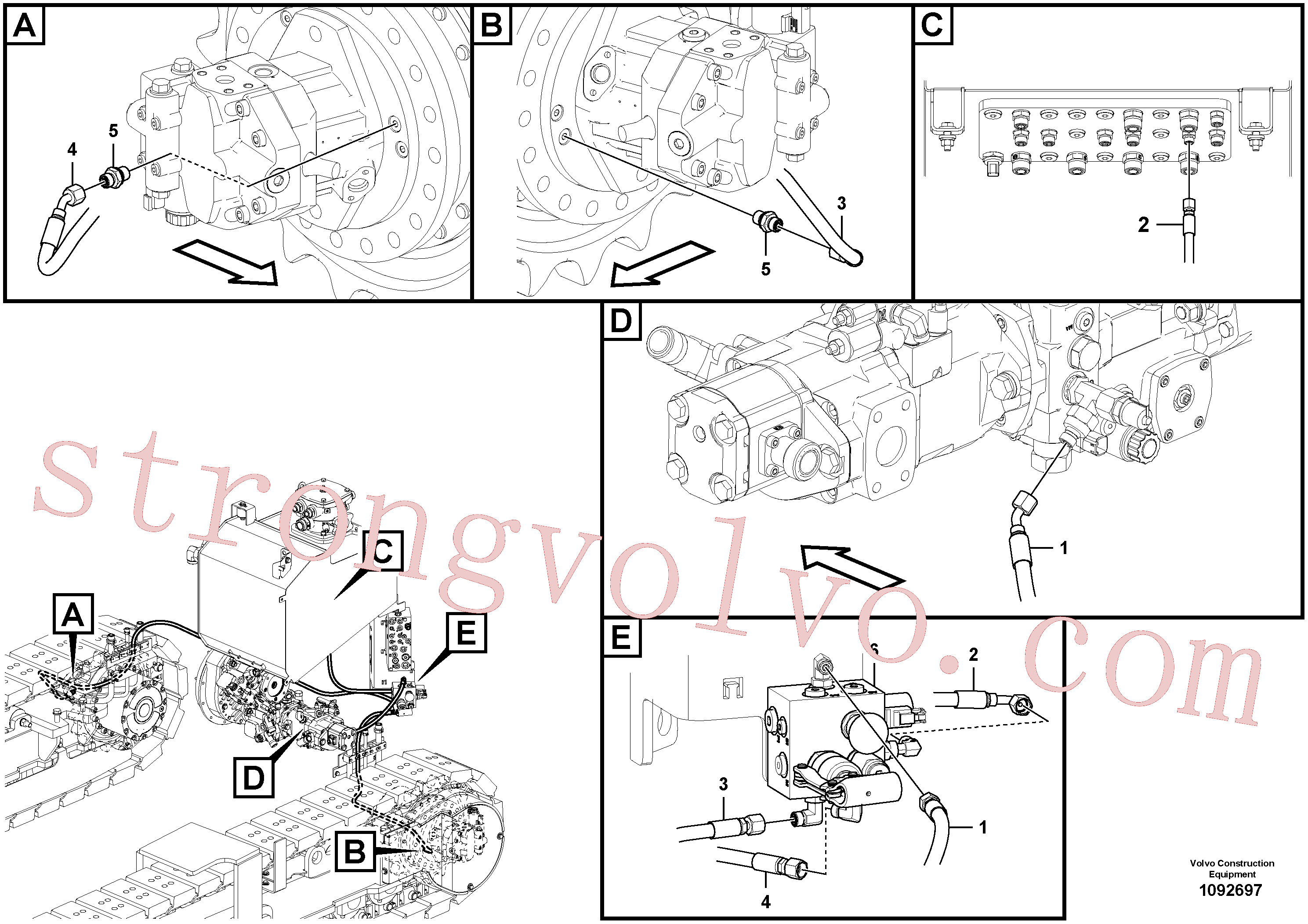 VOE938280 Volvo Linhas de travão(1092697 Montagem)