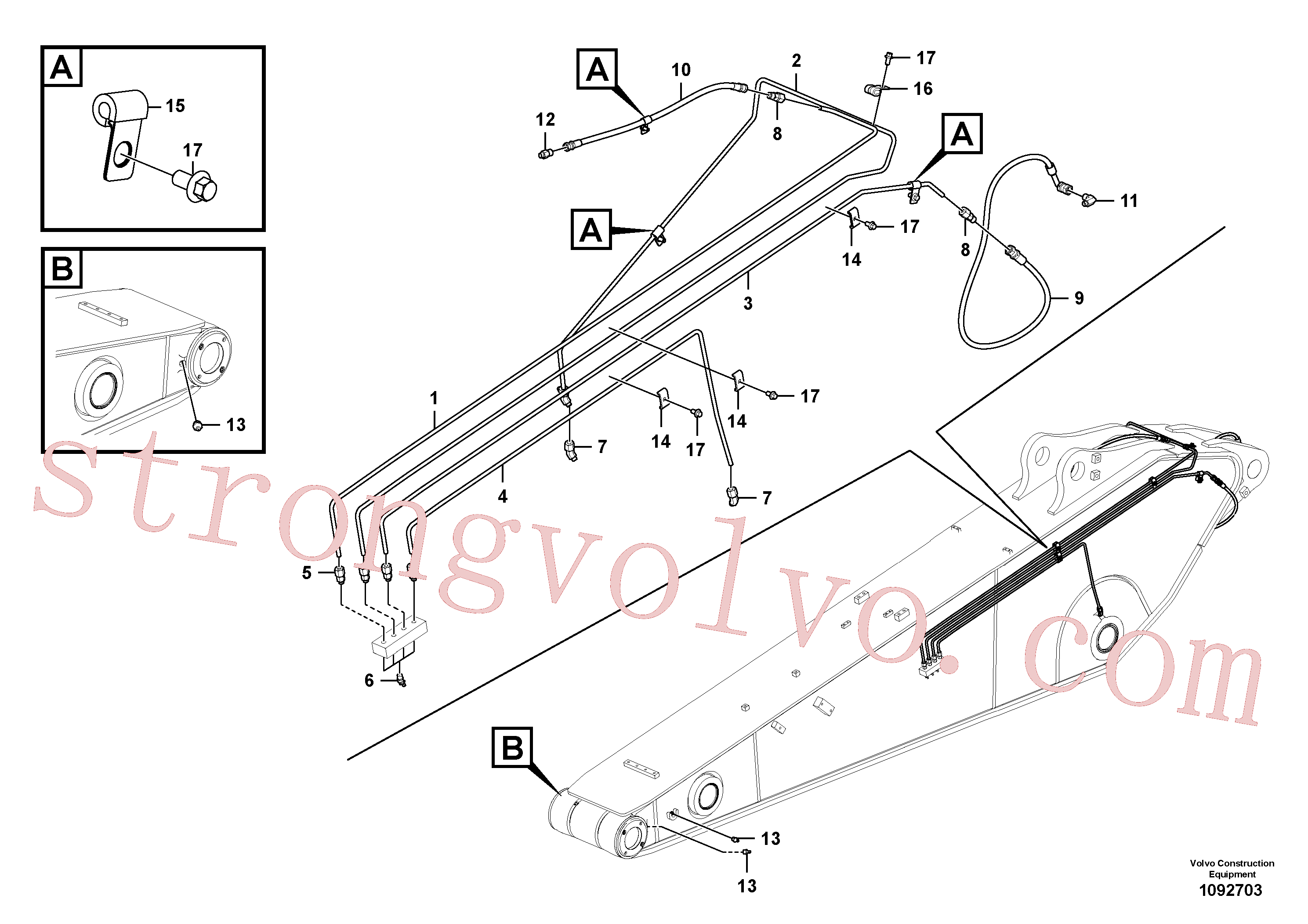 VOE14550646 Volvo Tubagem de massa(1092703 Montagem)