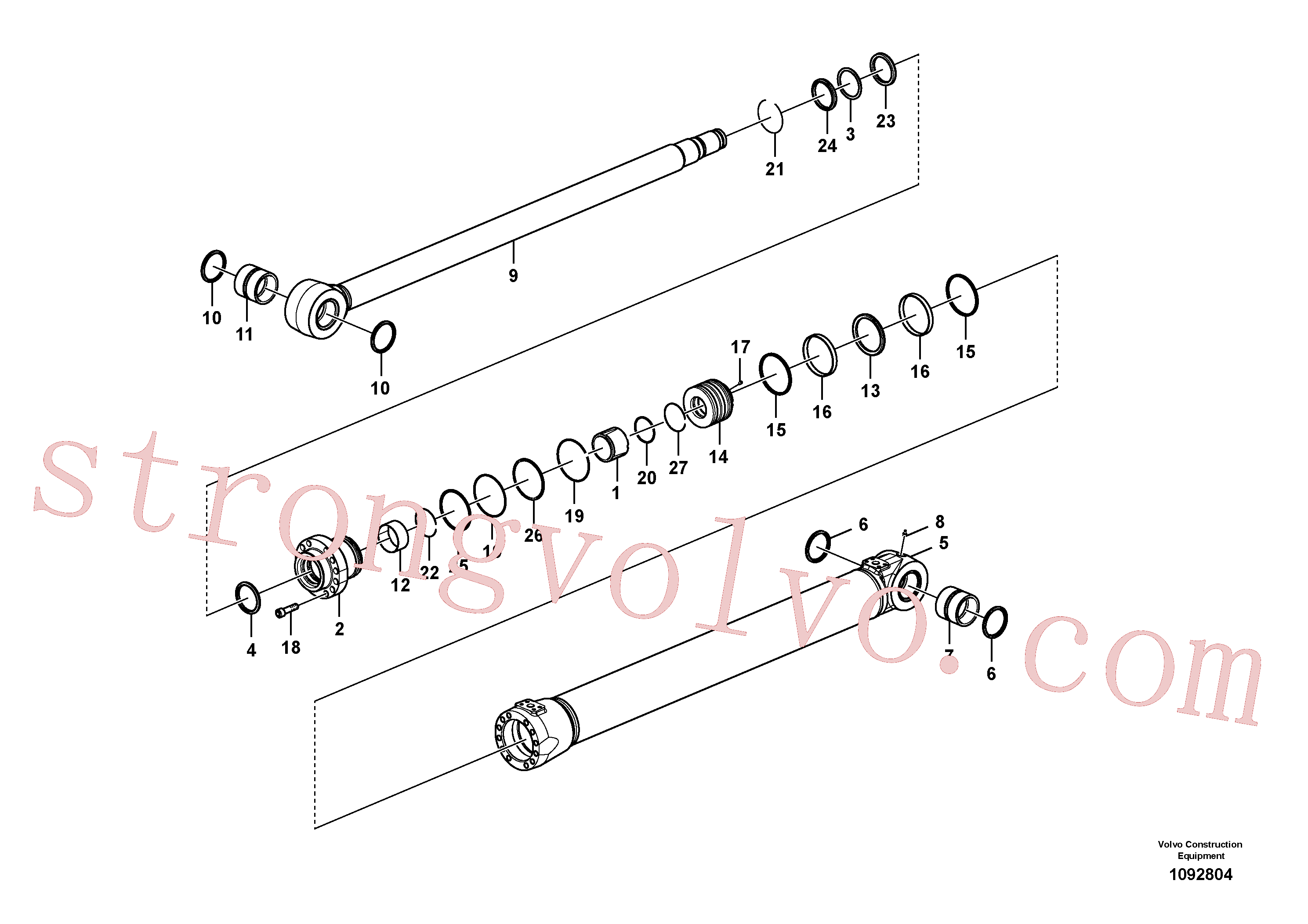 VOE14727024 Volvo Cilindro da lança(1092804 Montagem)