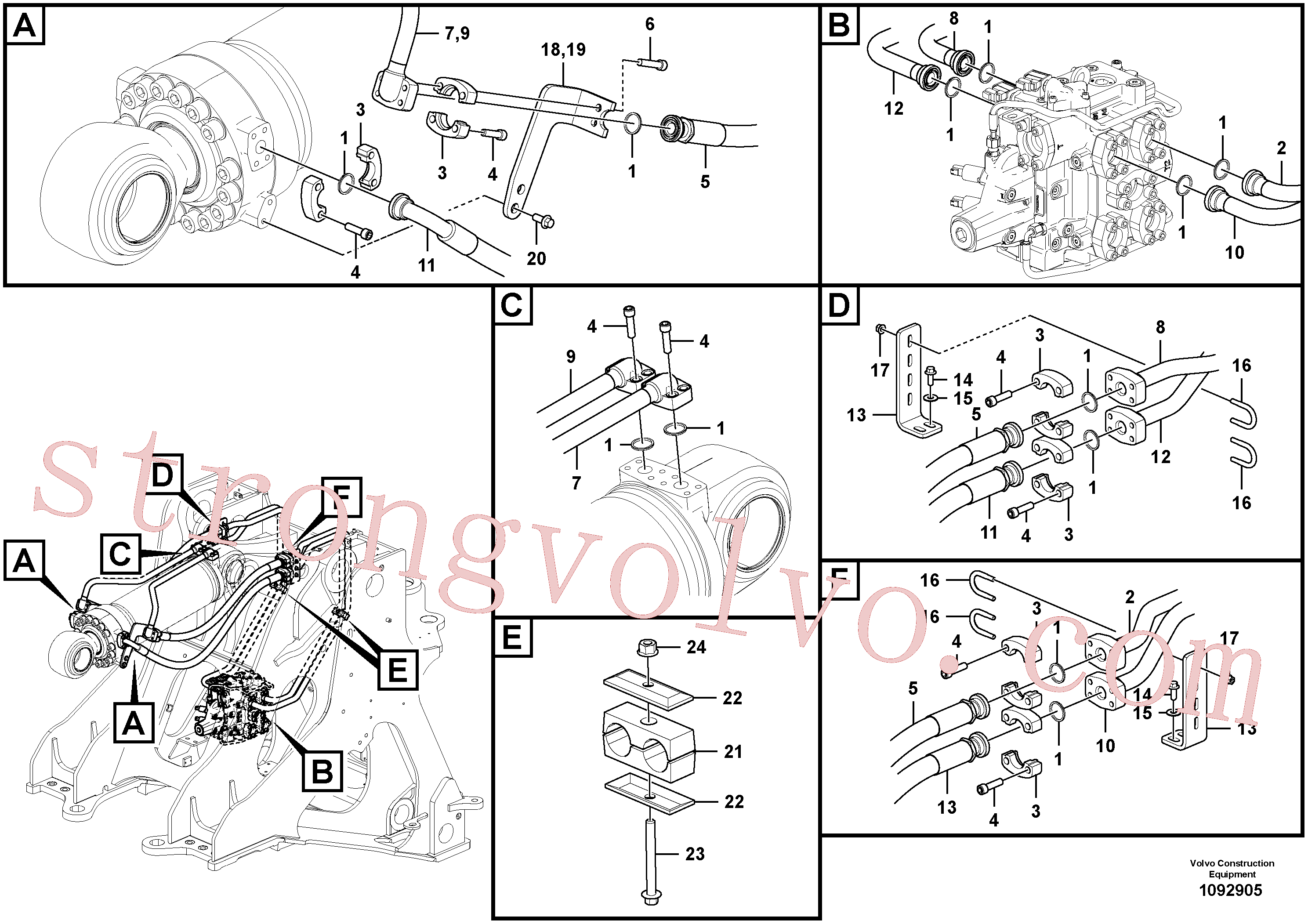 VOE60113090 Volvo Sistema hidráulico, função de rotação(1092905 Montagem)