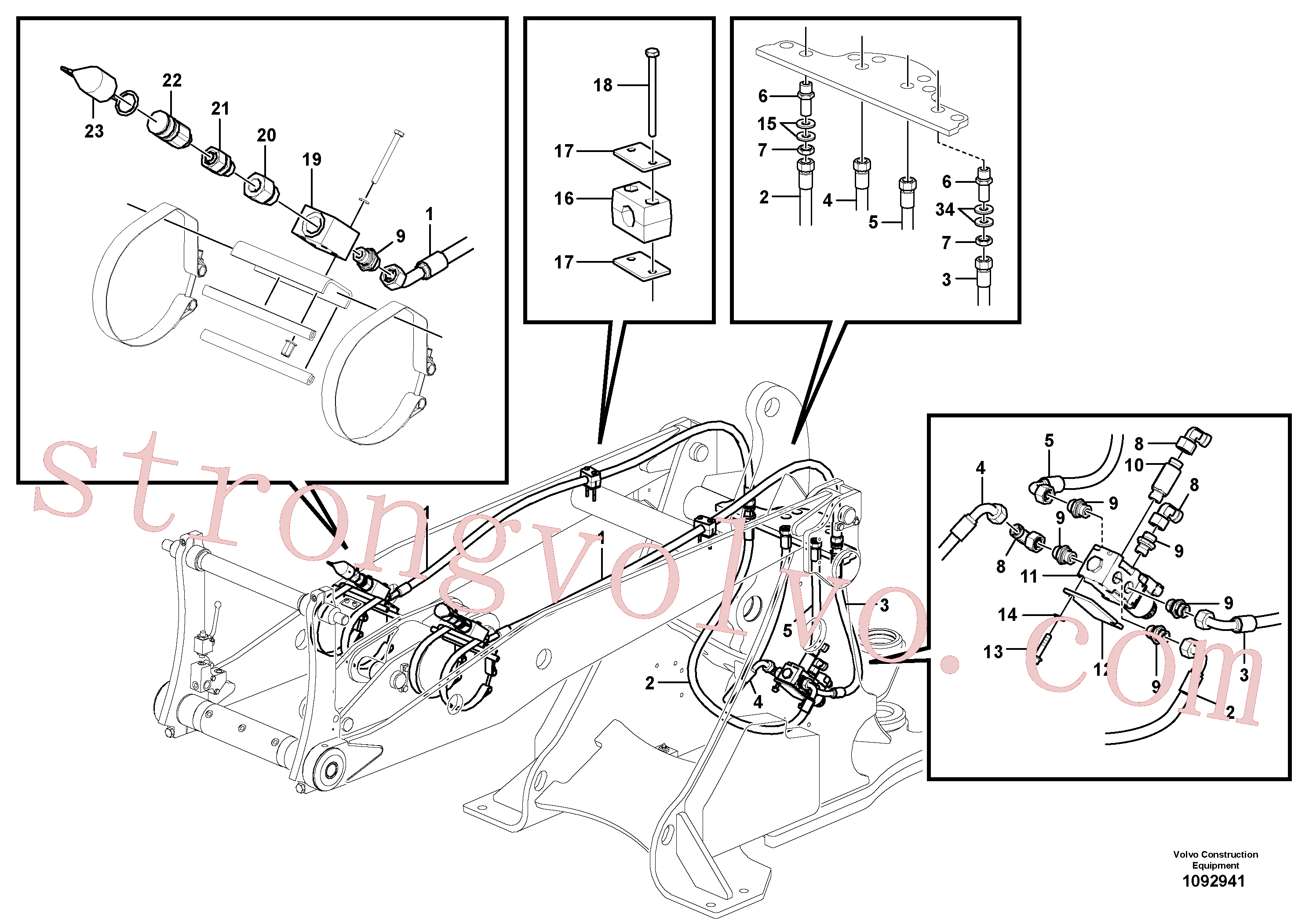 VOE60113083 Parafuso flangeado Volvo escavadeira