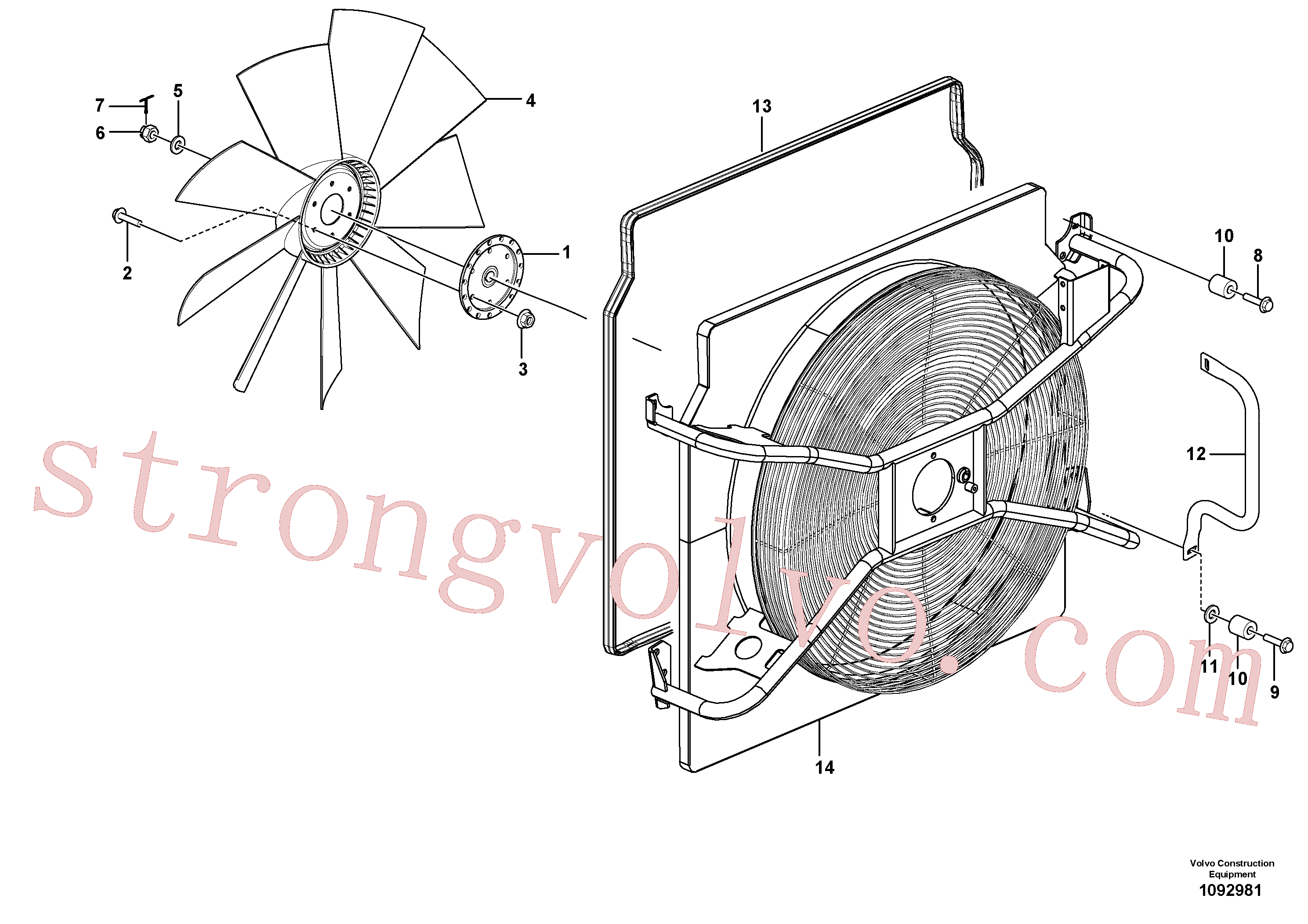 VOE994873 Volvo Ventilador(1092981 Montagem)