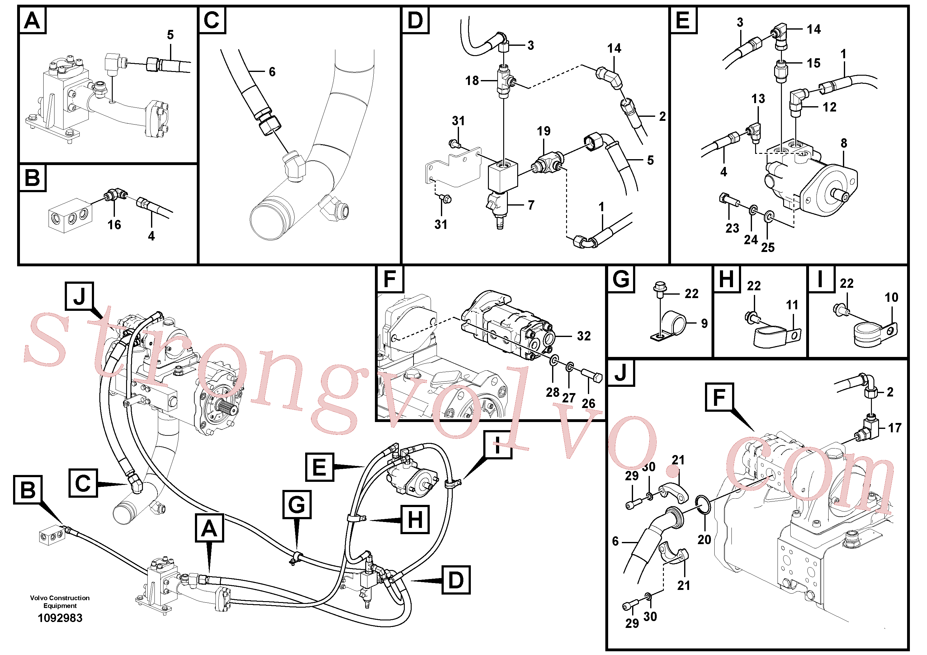 SA9403-04617 Volvo Sistema hidráulico, sistema refrigerante do óleo(1092983 Montagem)