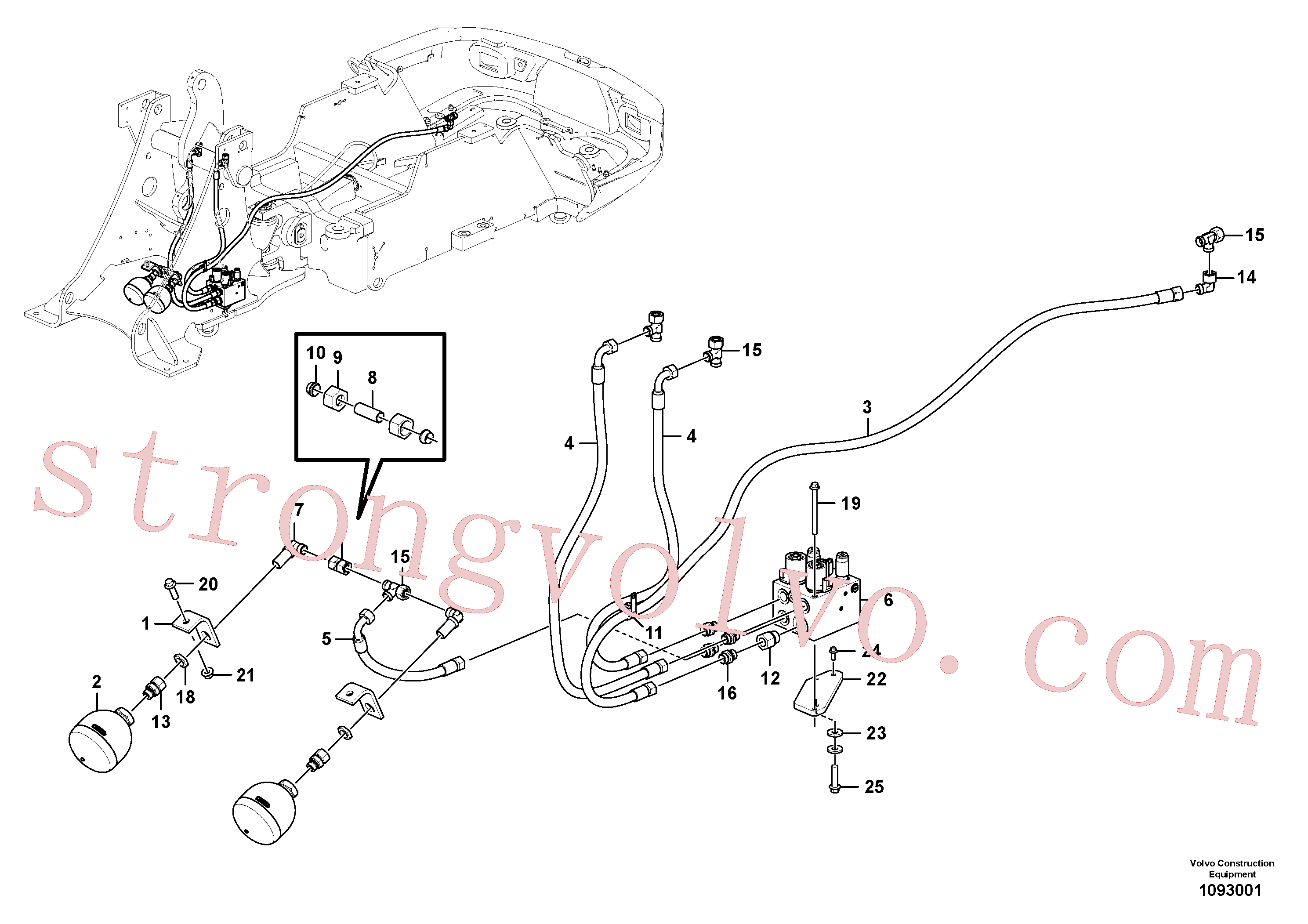 VOE60113261 Volvo Sistema de suspensão da lança (BSS)(1093001 Montagem)