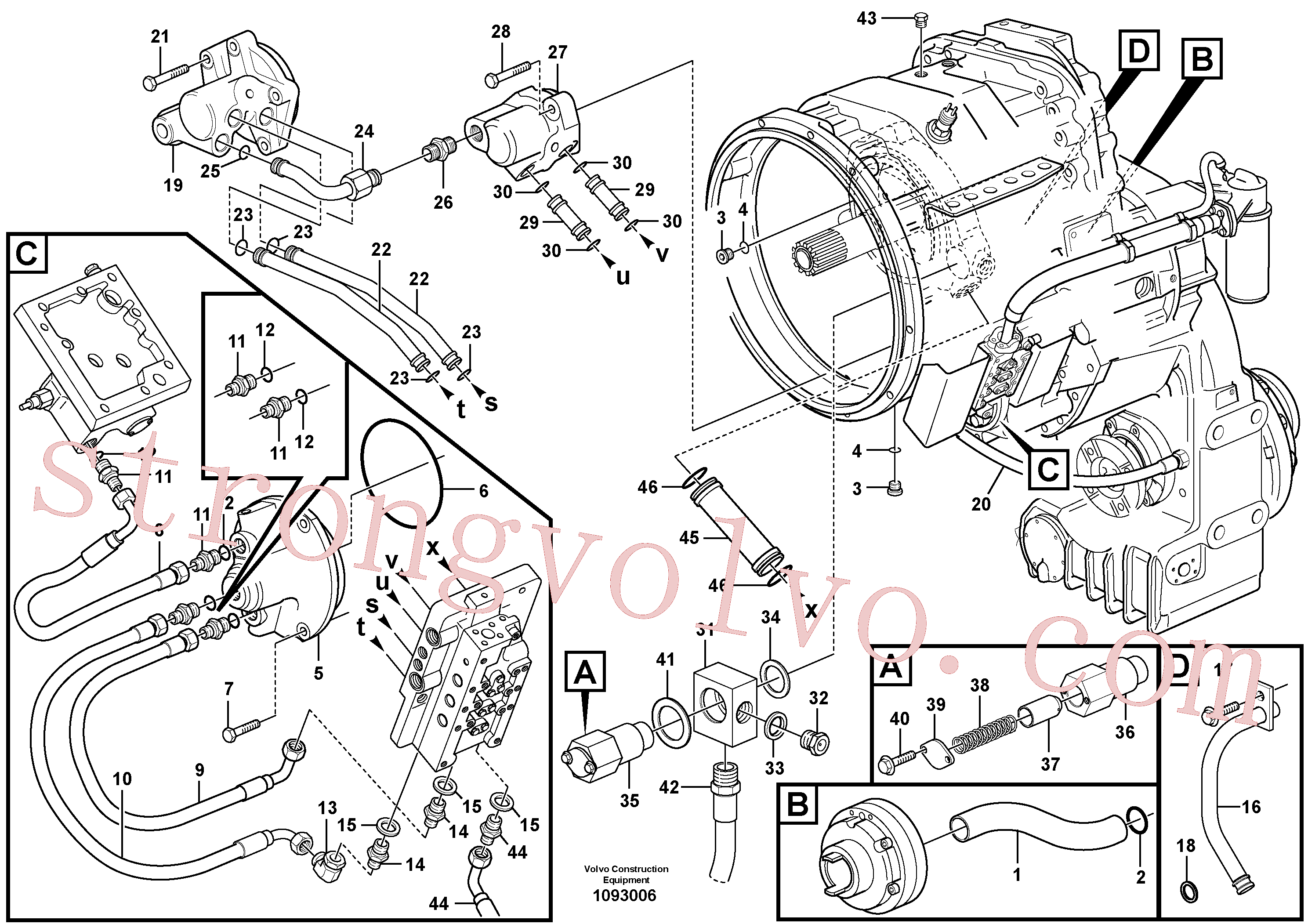 VOE982416 Volvo Distribuidor de óleo e tubo(1093006 Montagem)