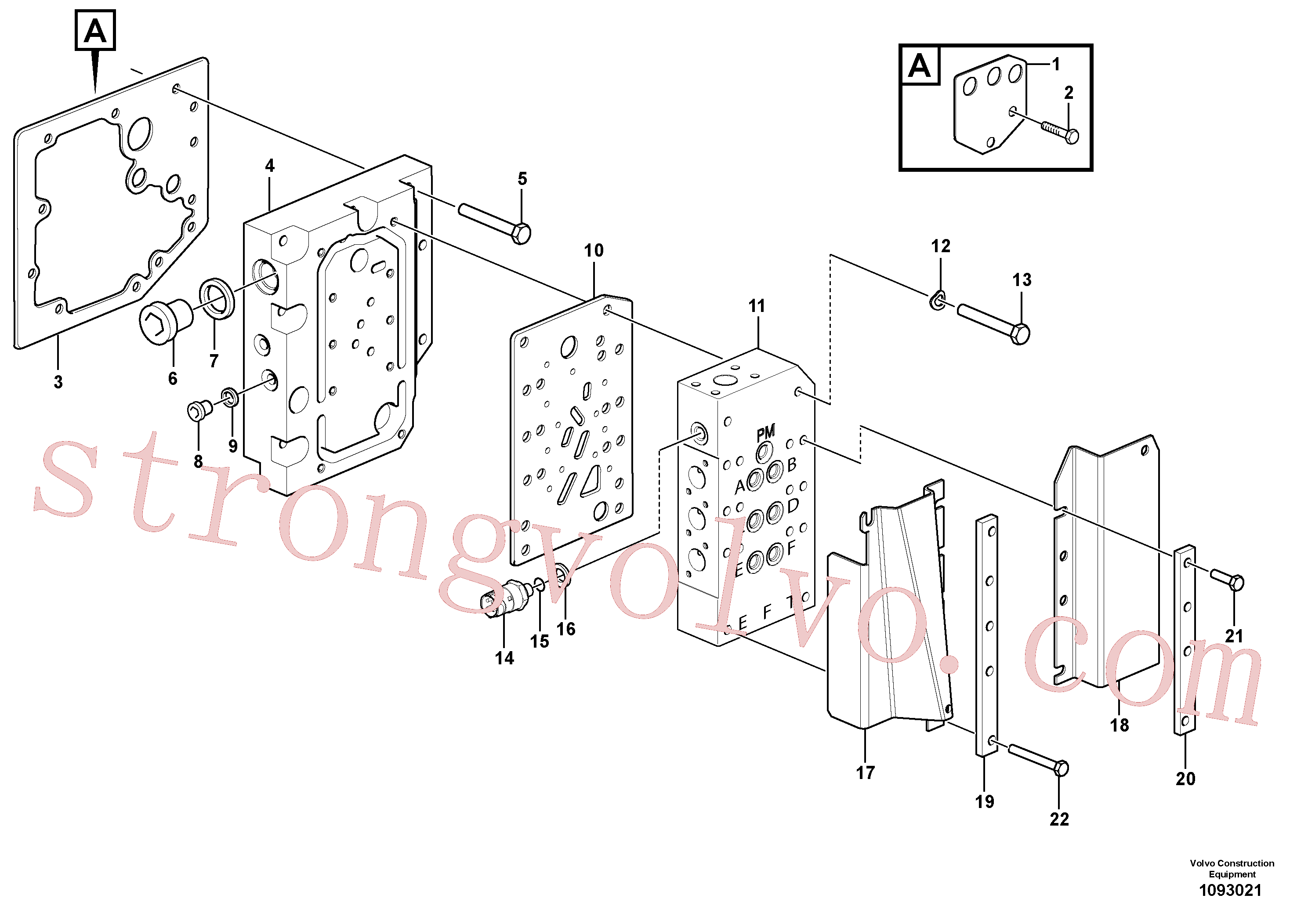 VOE60112787 Volvo Válvula do selector de gama com acessórios(1093021 Montagem)