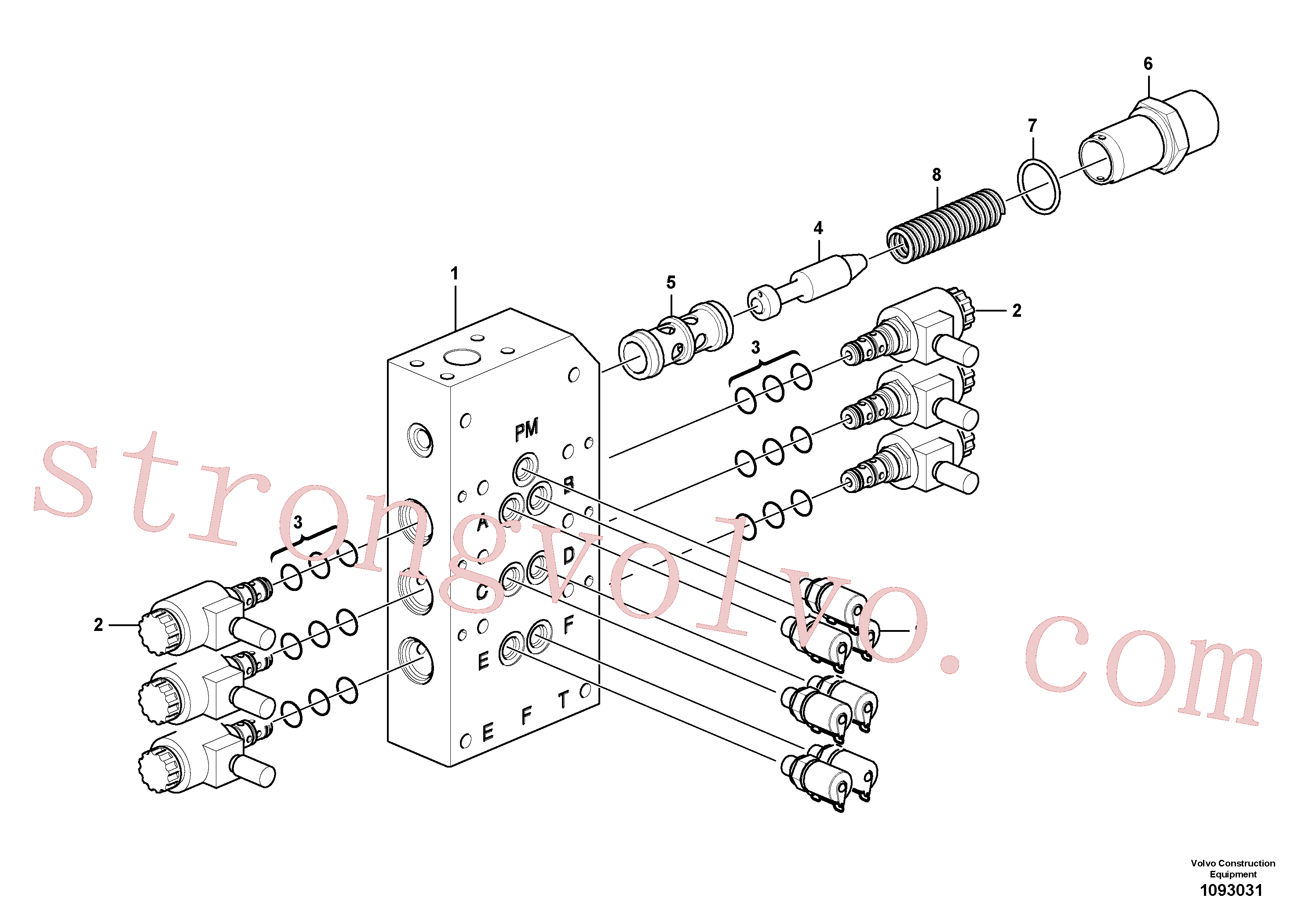 VOE11705493 Volvo Válvula do selector de gama(1093031 Montagem)