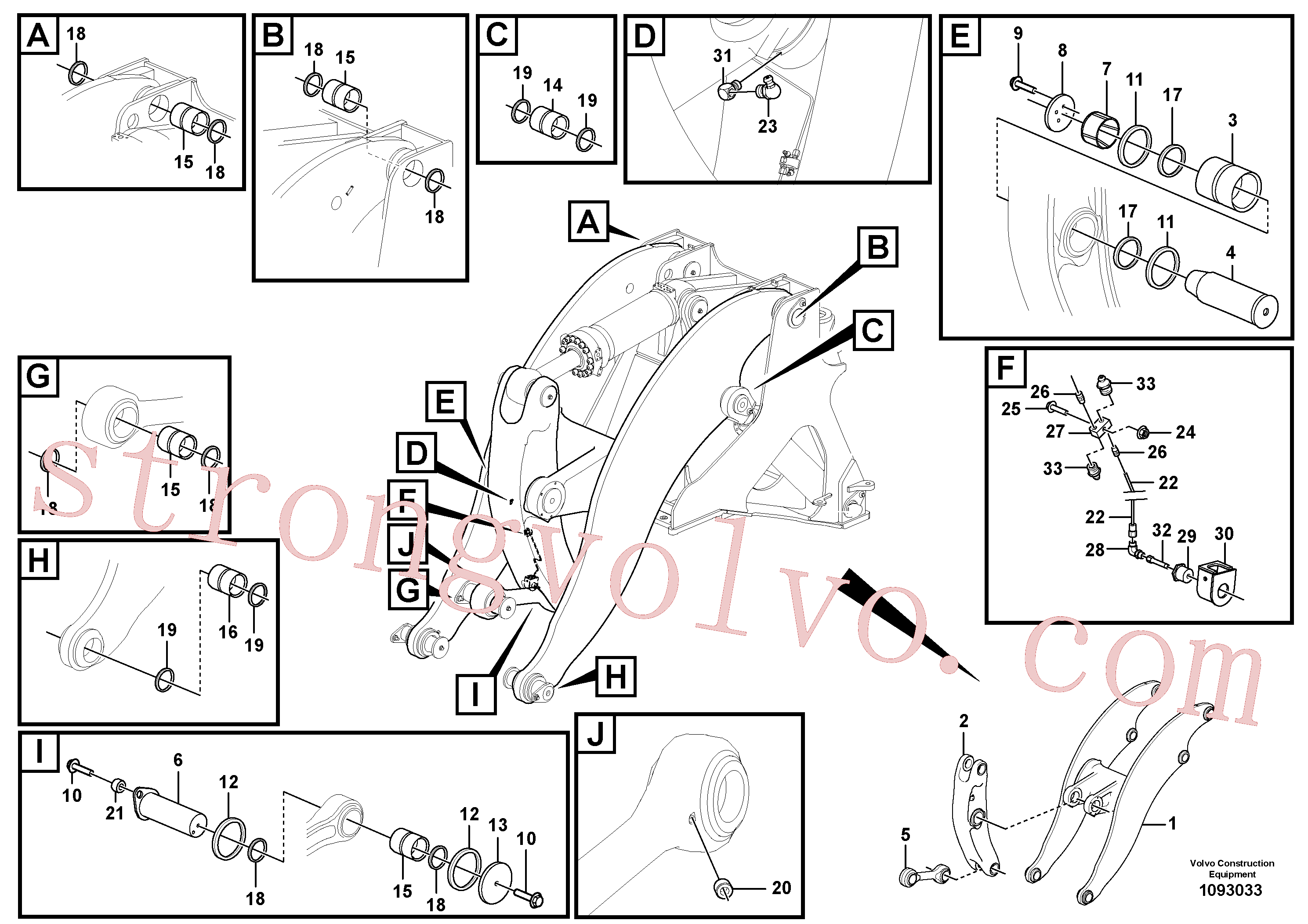VOE60113104 Volvo Estrutura de elevação com peças de montagem(1093033 Montagem)