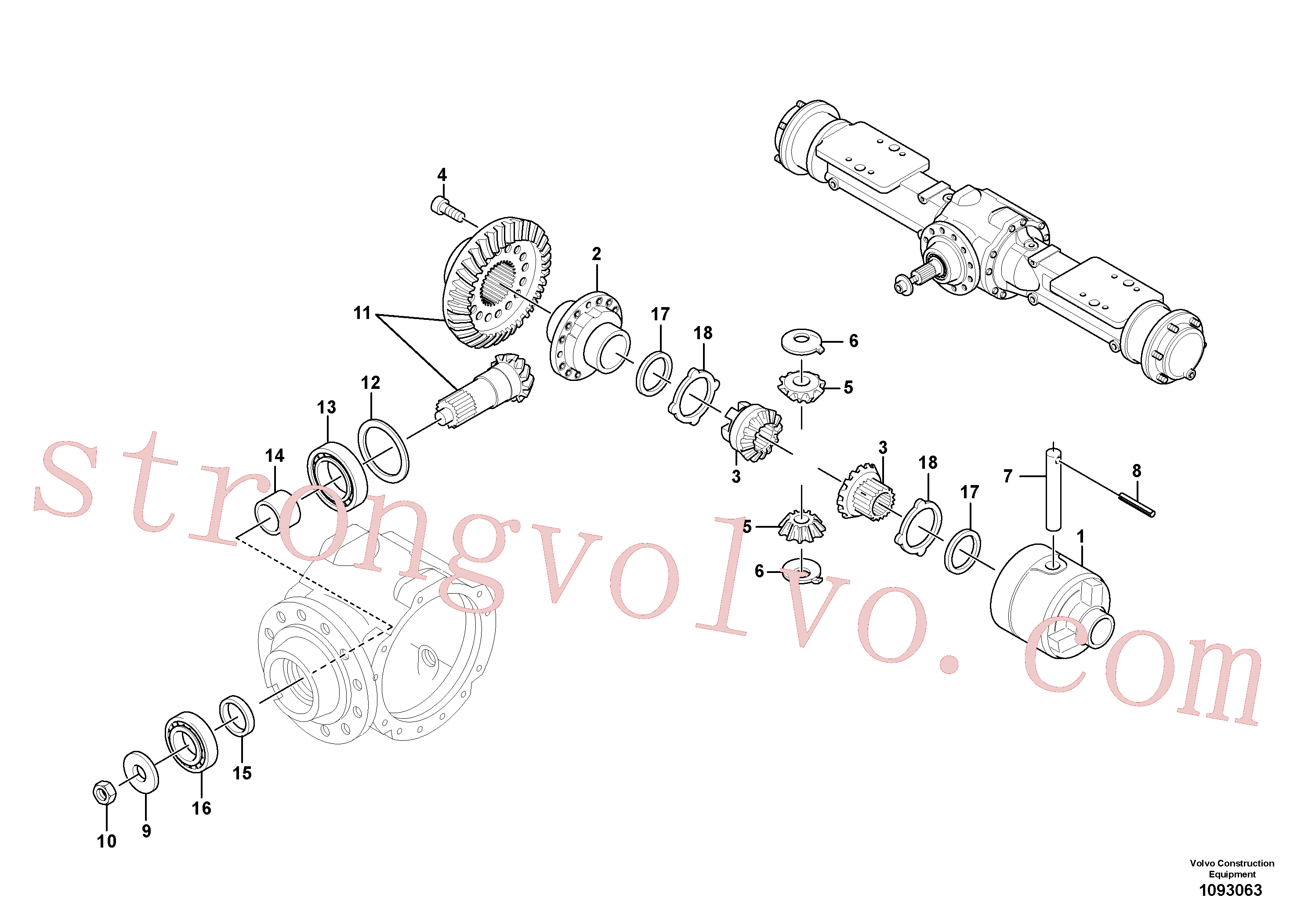 Volvo VOE951970 Pino tubular Volvo Acessórios para escavadeira
