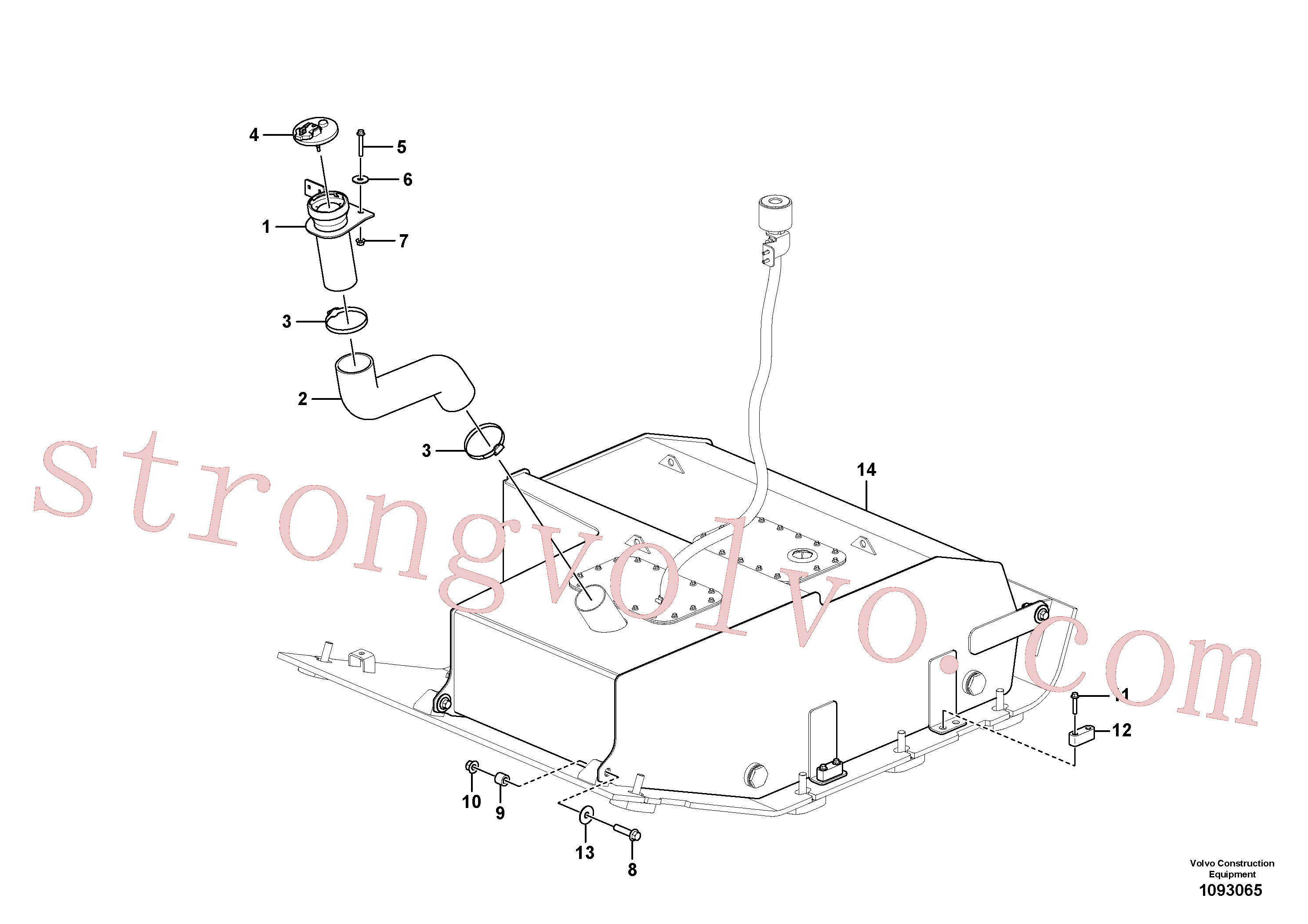 VOE60113617 Volvo Depósito de combustível com acessórios(1093065 Montagem)