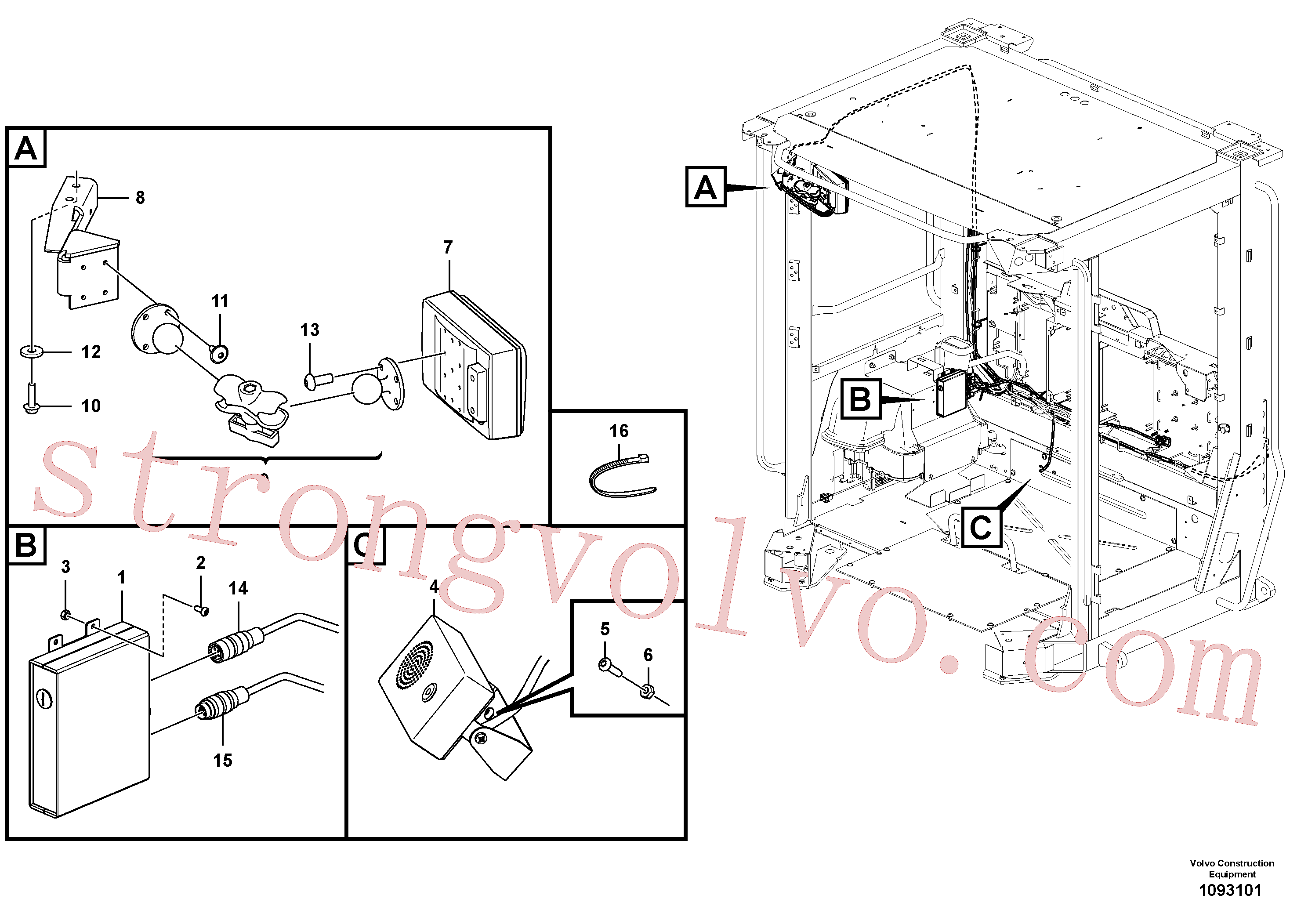 Volvo Montagem VOE997403 Porca sextavada Acessórios