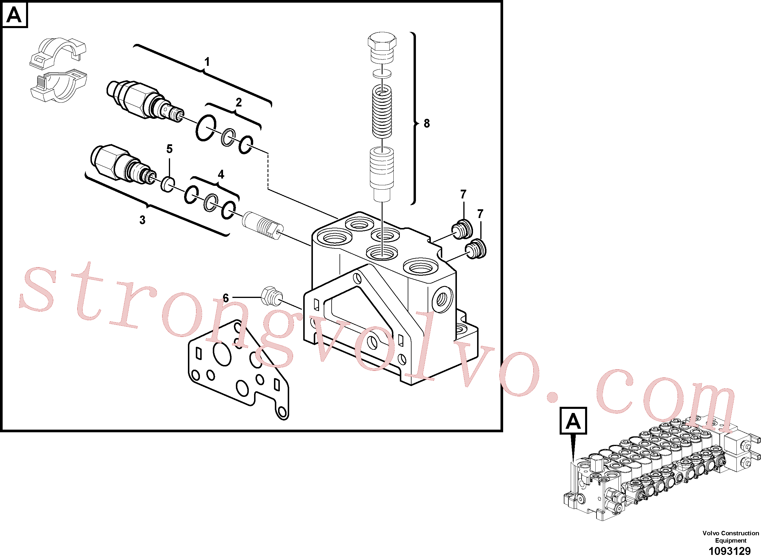 VOE17472116 Volvo Secção da válvula(1093129 Montagem)