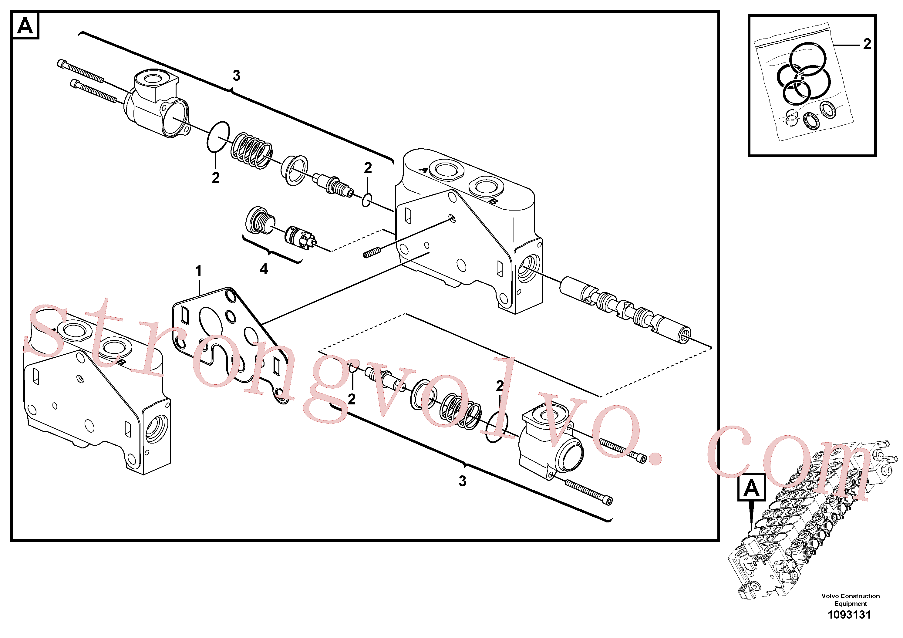 VOE15182858 Volvo Secção da válvula(1093131 Montagem)