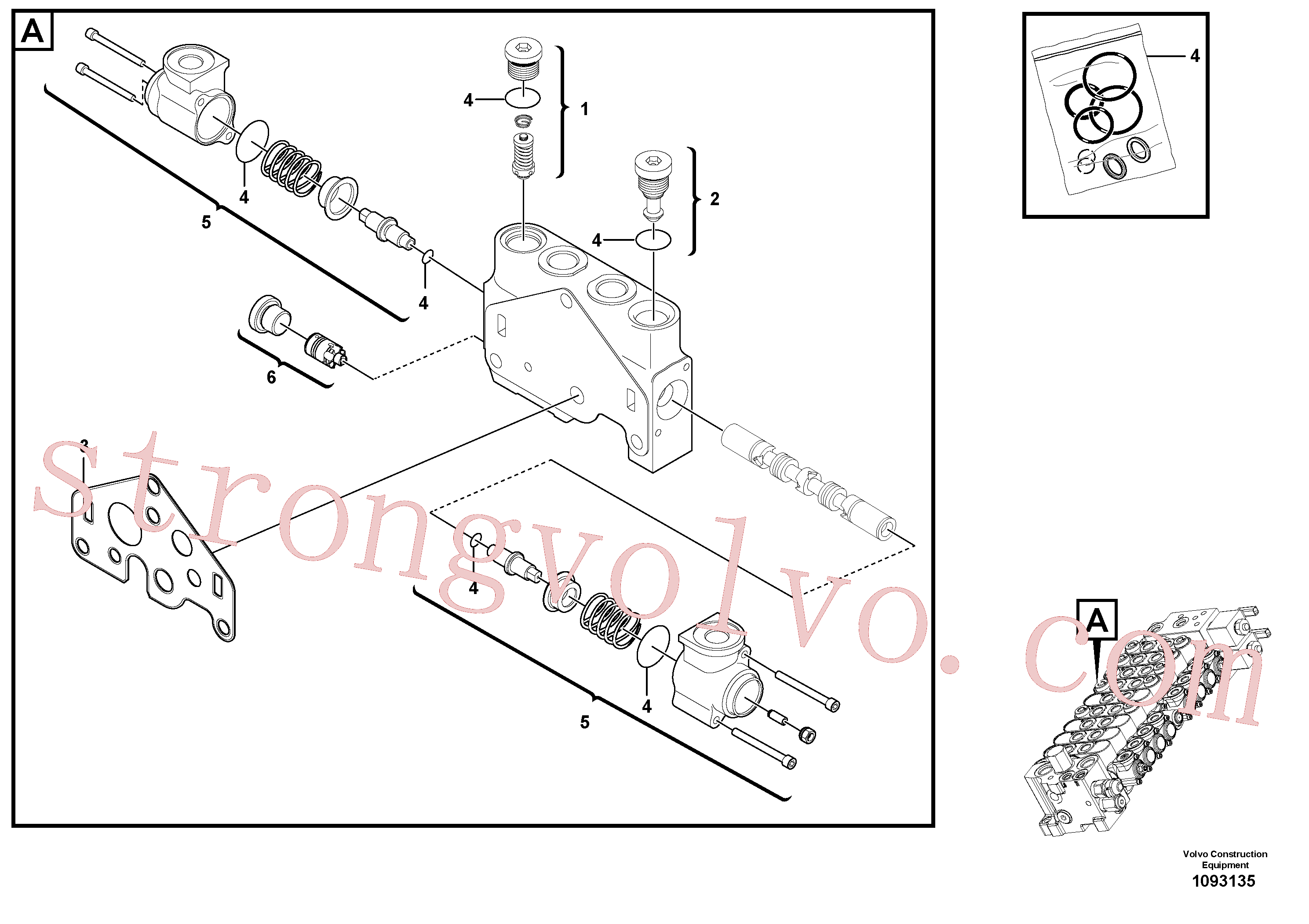 VOE17205593 Volvo Secção da válvula(1093135 Montagem)