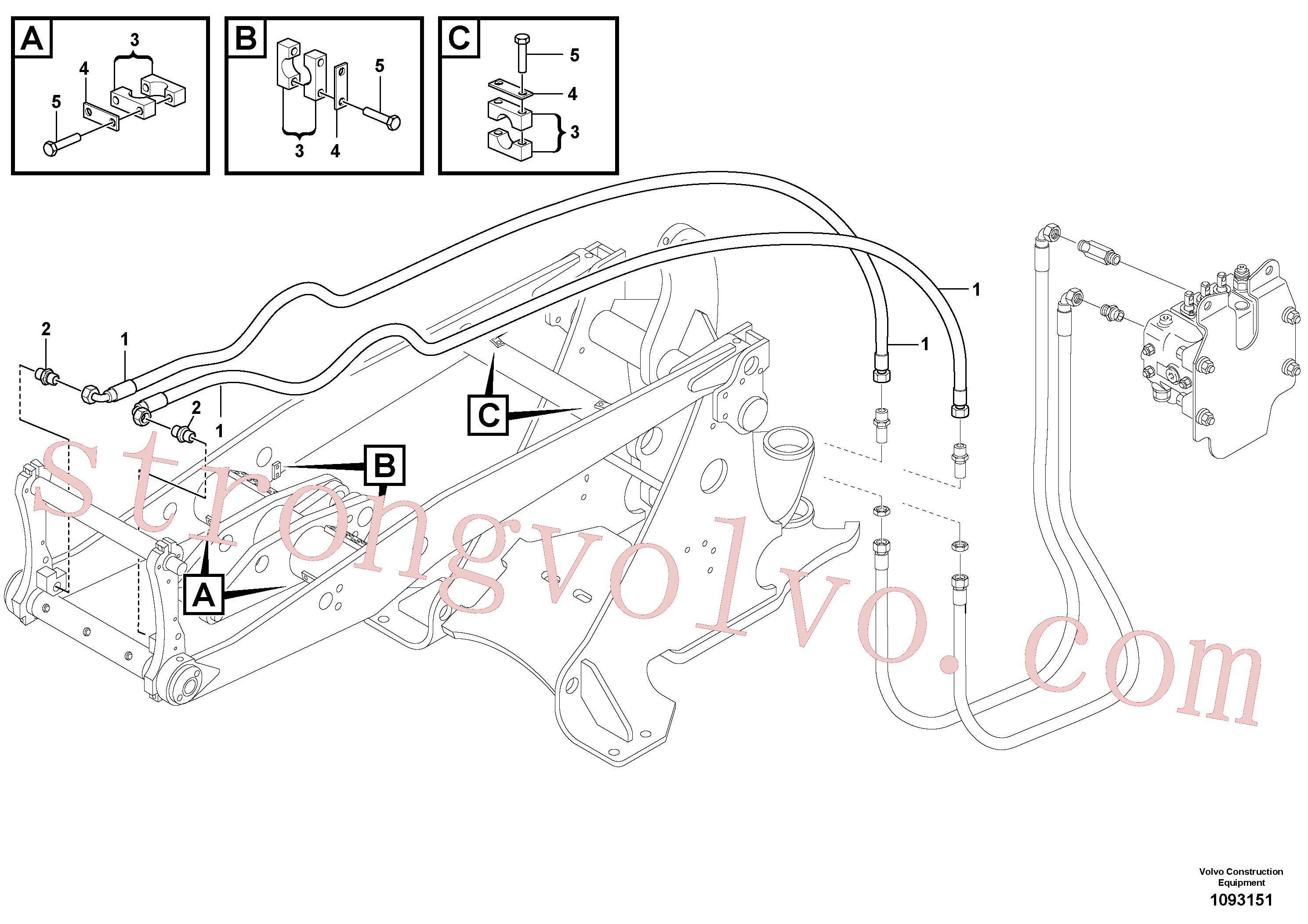 VOE997418 Volvo Linhas para placa de montagem dos acoplamentos(1093151 Montagem)