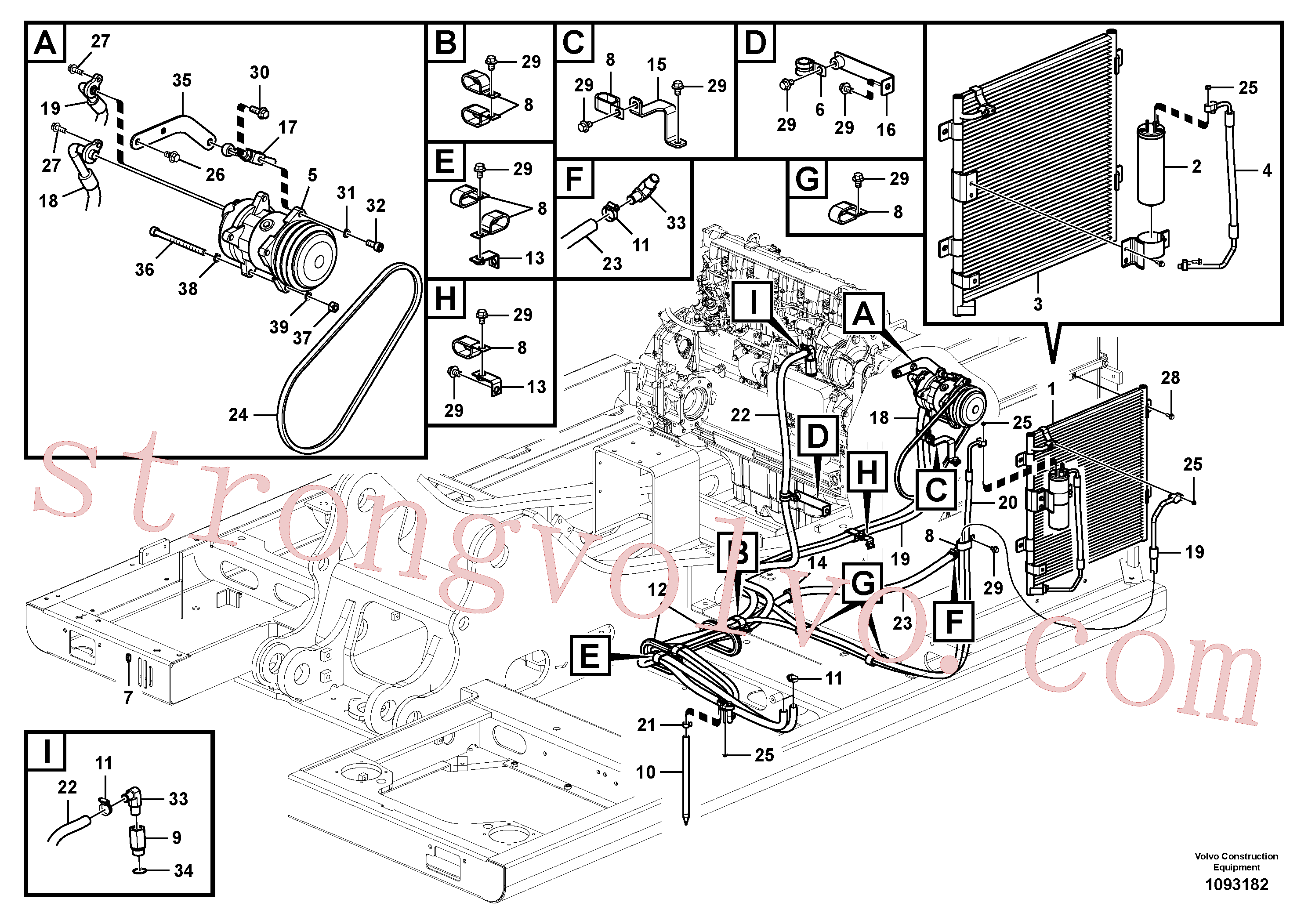 VOE997868 Volvo Linha do ar condicionado, refrigeração e aquecimento(1093182 Montagem)