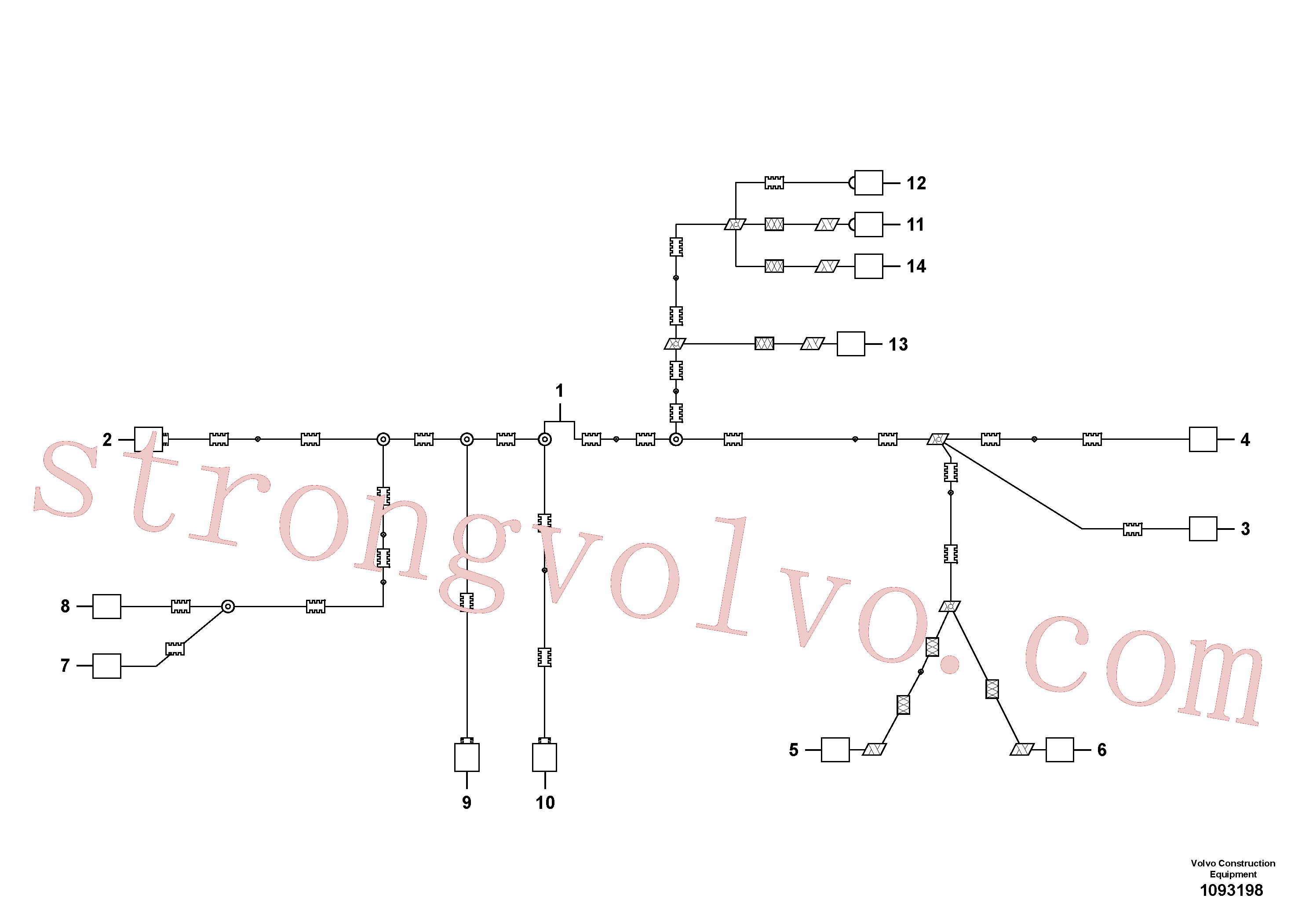 VOE8155901 Volvo Cablagem, motor(1093198 Montagem)
