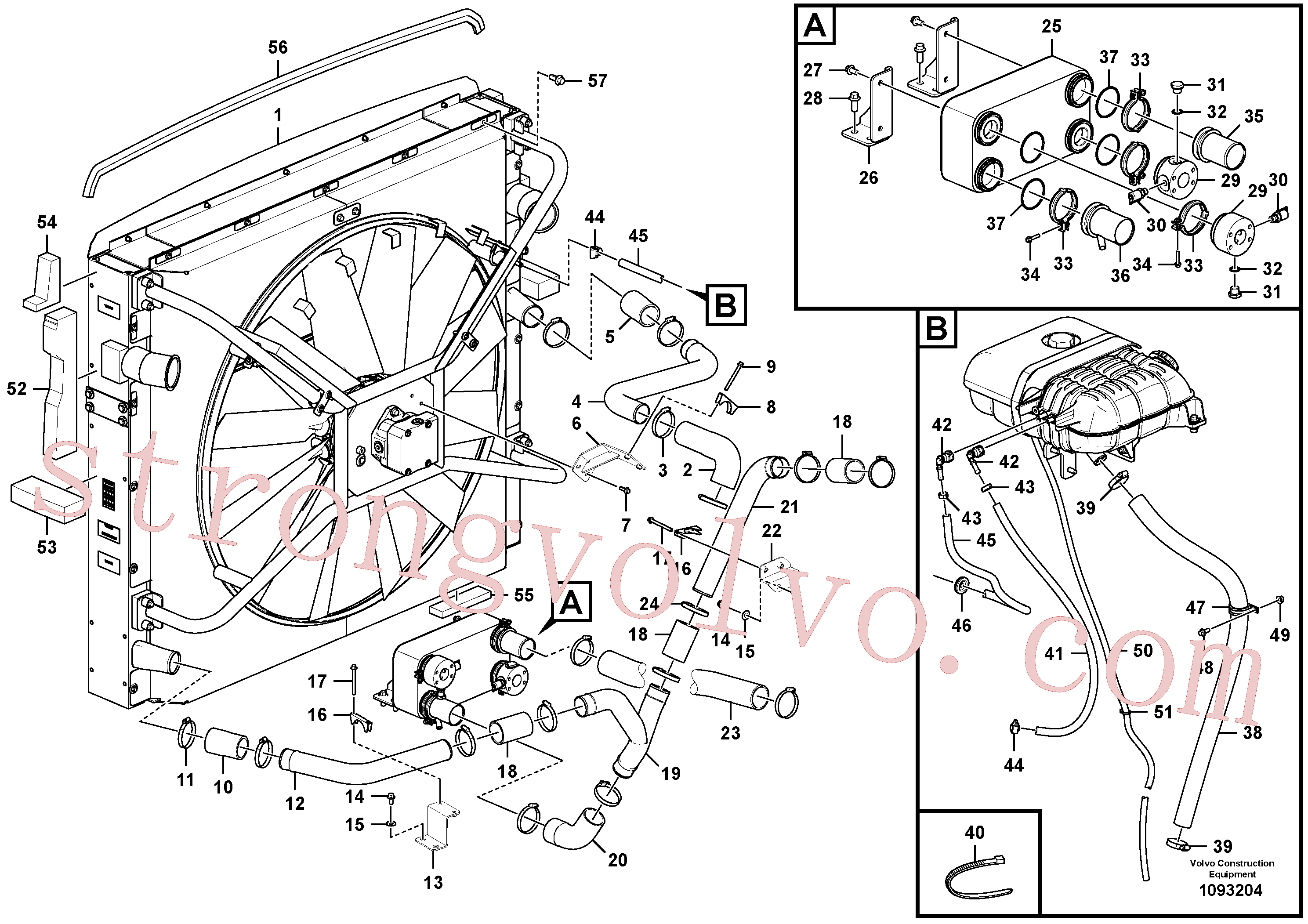 VOE984728 Volvo Sistema de arrefecimento(1093204 Montagem)