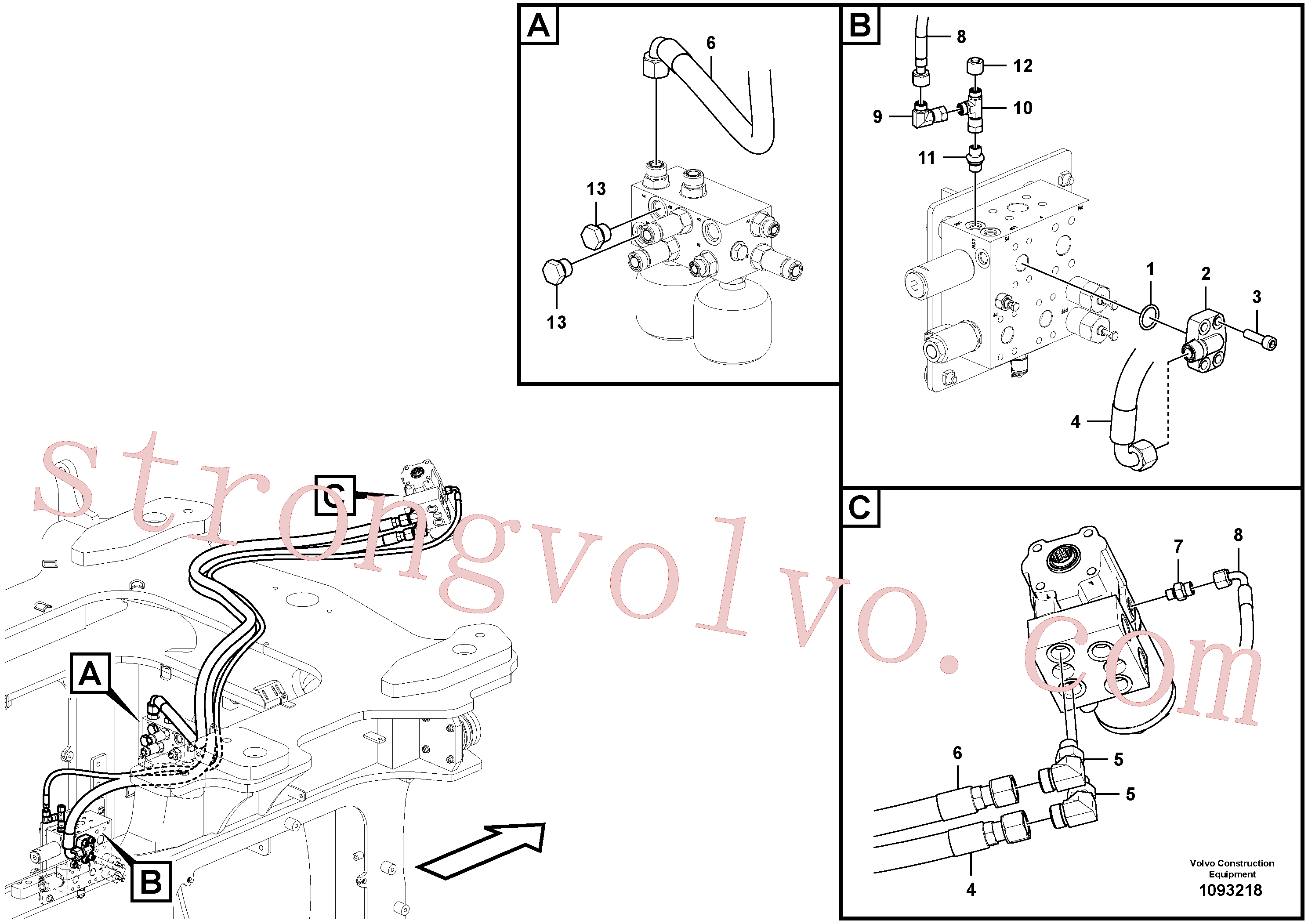 VOE60113095 Volvo Sistema de direcção(1093218 Montagem)