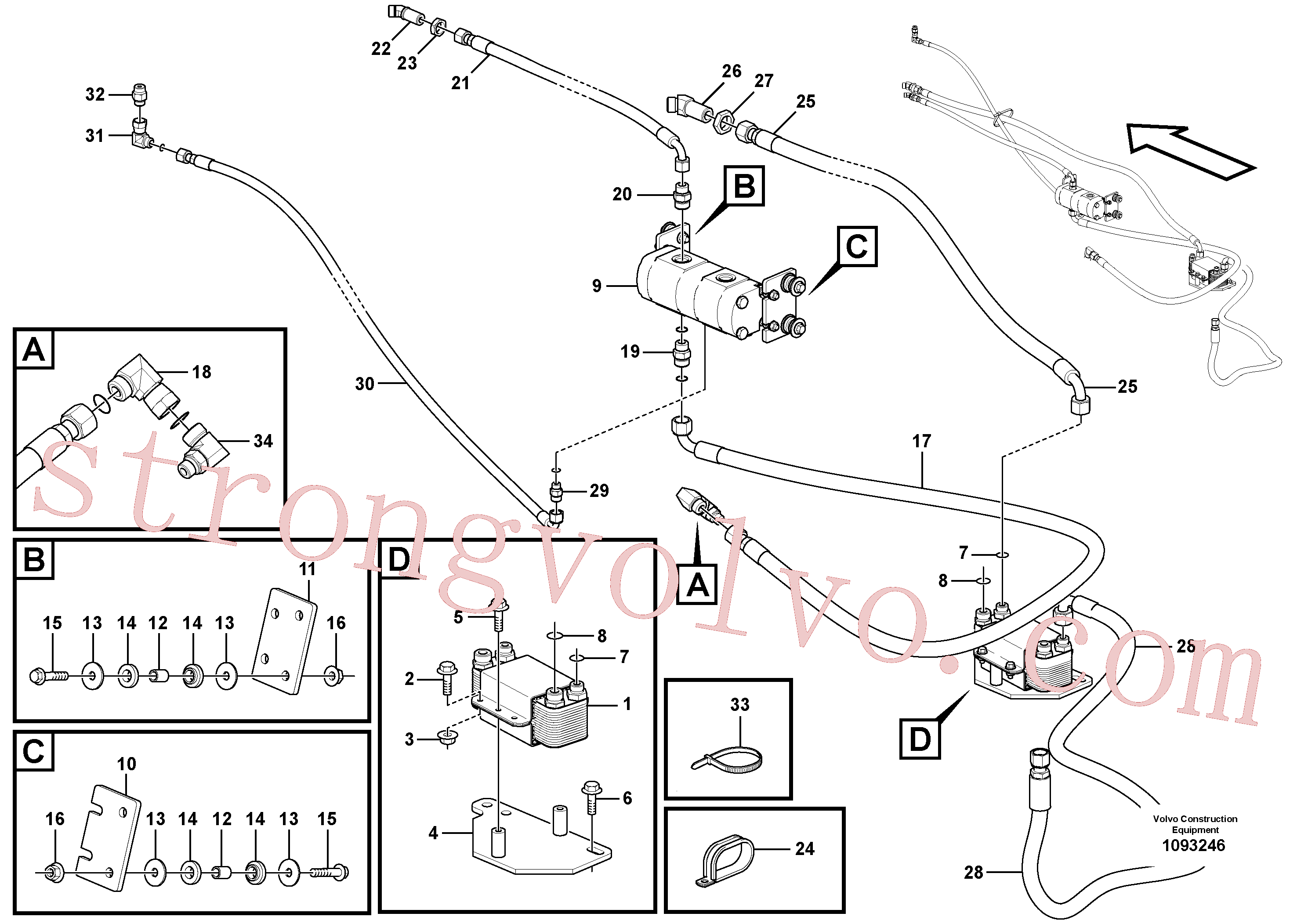 Volvo Acessórios para escavadeira VOE937096 Mangueira completa Acessórios