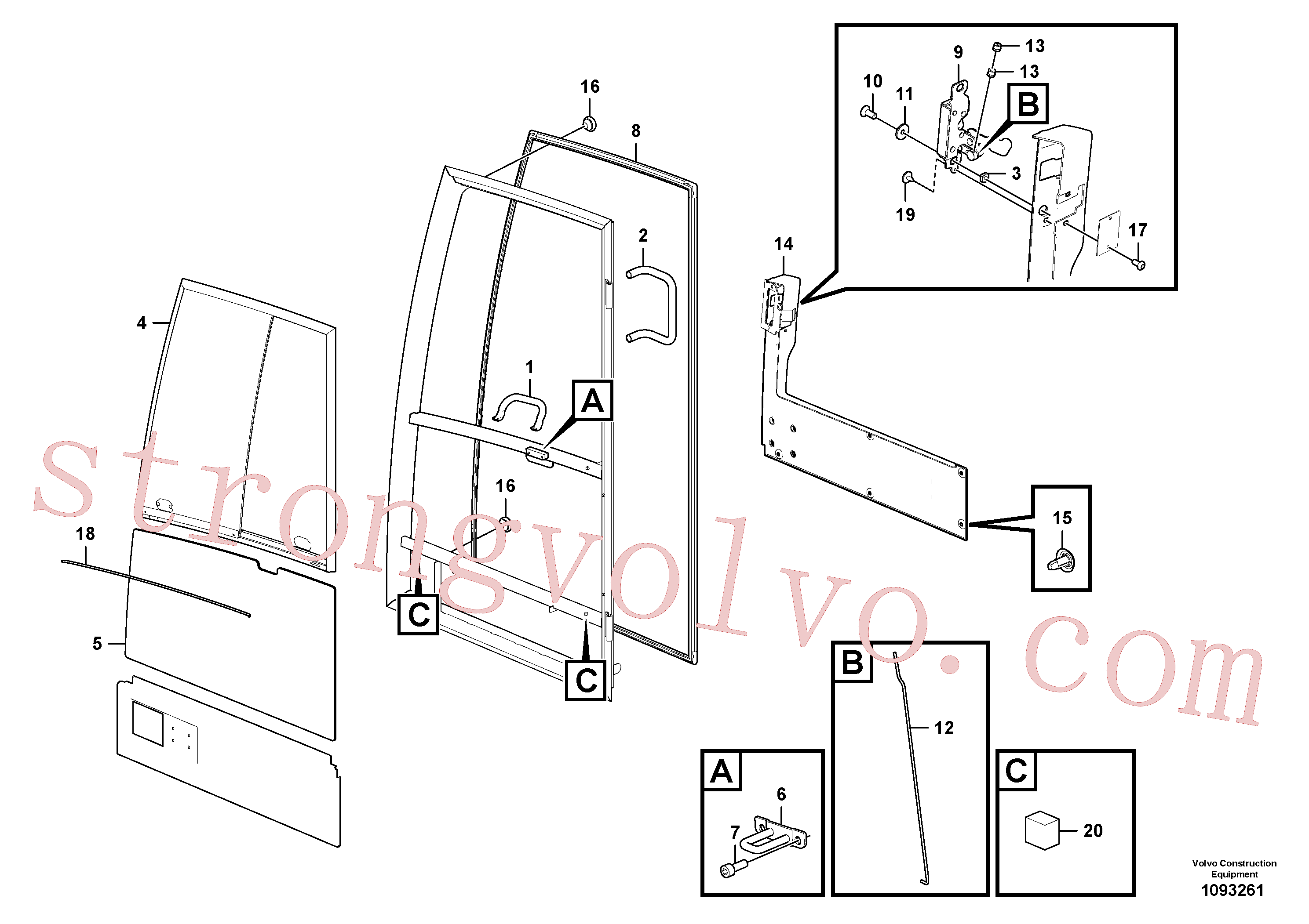VOE60110099 Volvo Porta, cabina do operador(1093261 Montagem)