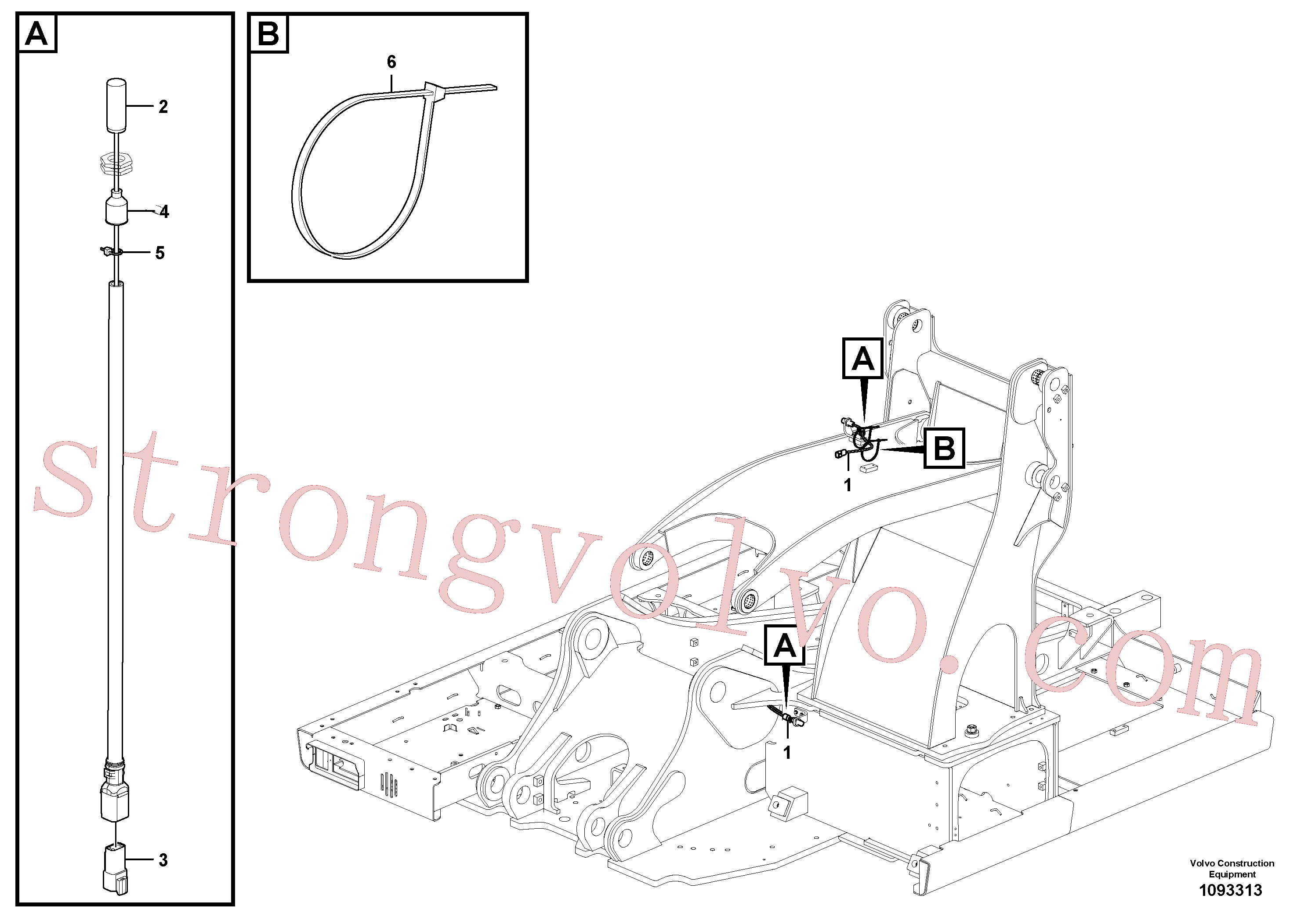VOE25560442 Volvo Indicador de posição, cabina elevada(1093313 Montagem)