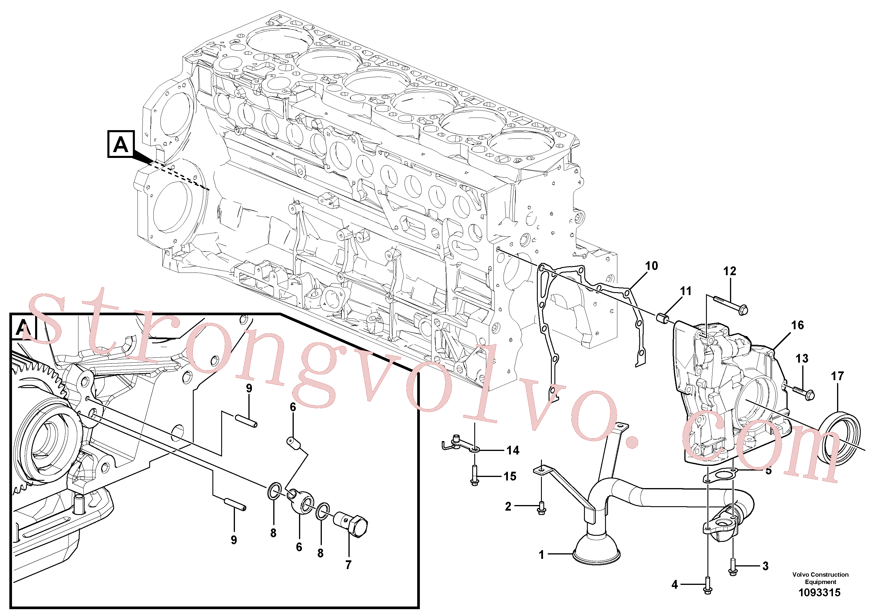 VOE951953 Volvo Sistema de óleo lubrificante(1093315 Montagem)