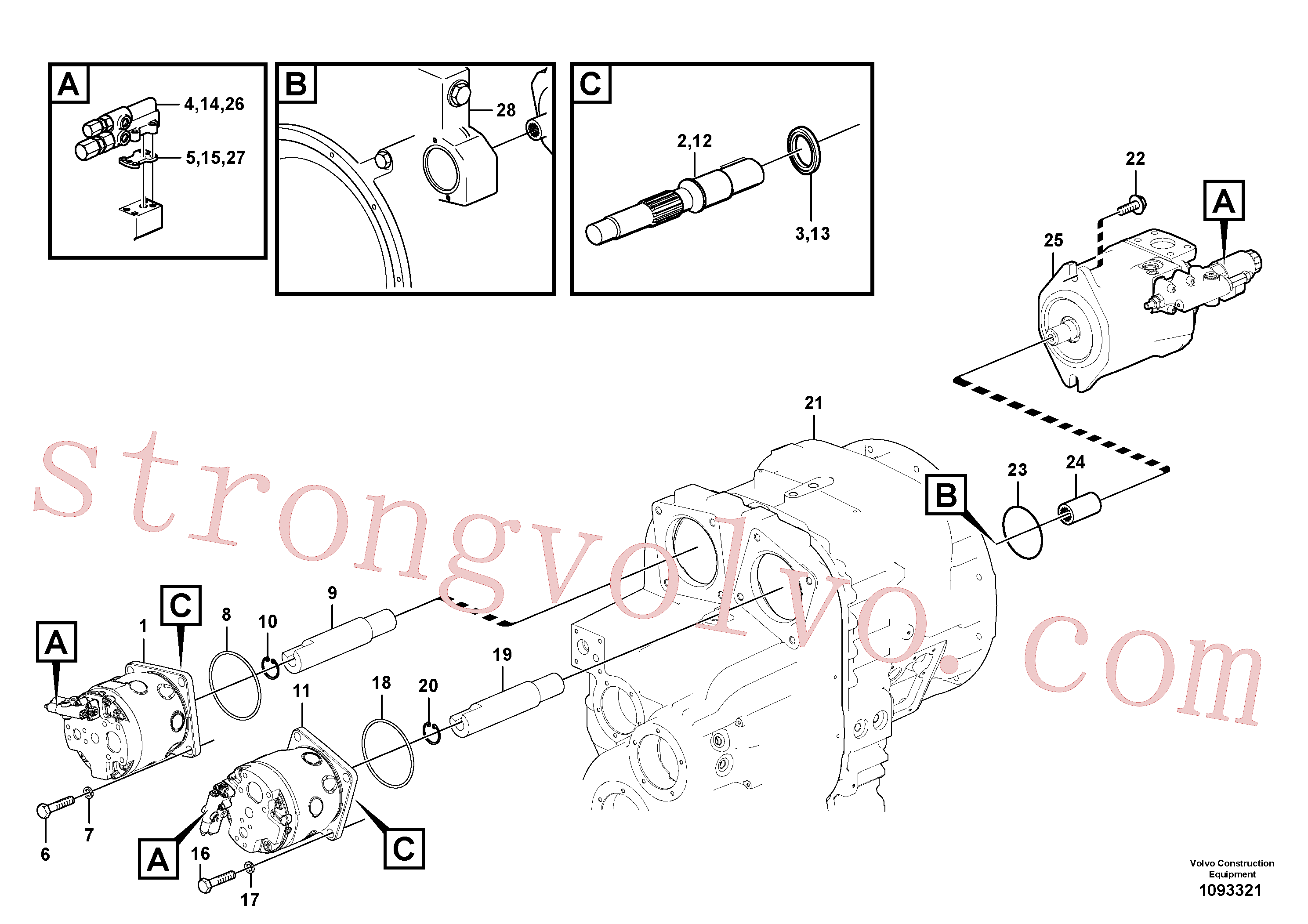 VOE11038380 Volvo Bomba hidráulica com acessórios(1093321 Montagem)