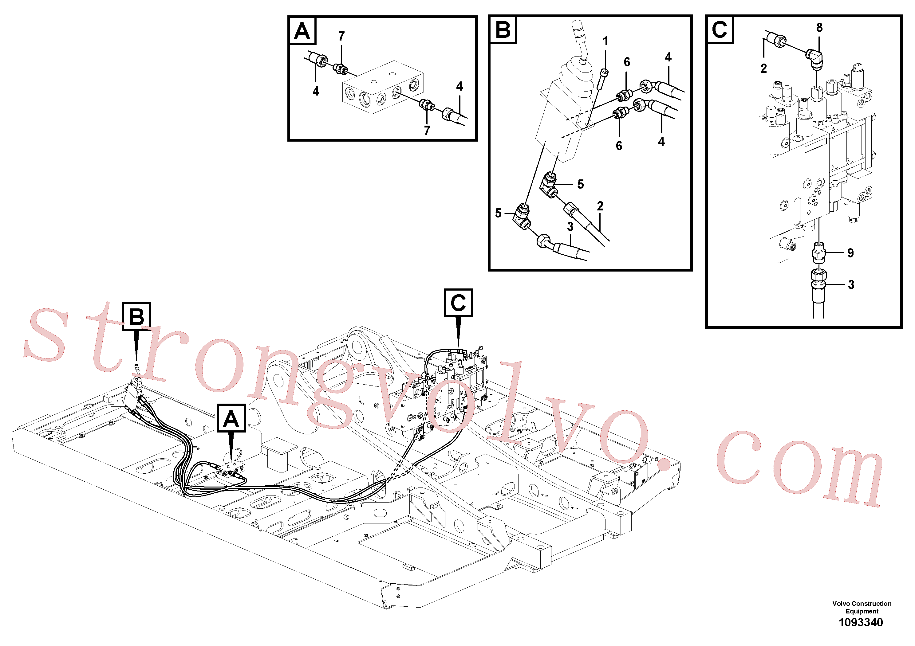 VOE15084452 Volvo Sistema servomotor, lâmina de terraplanagem(1093340 Montagem)