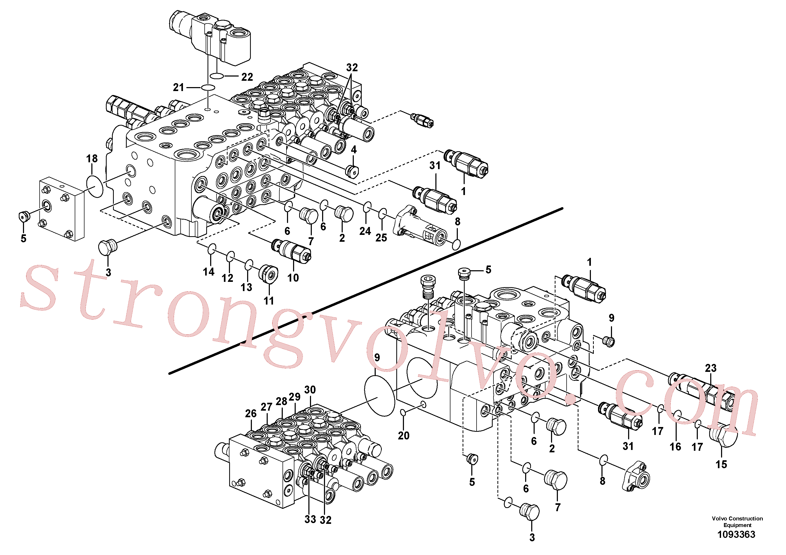 VOE14667608 Volvo Válvula mestra de comando(1093363 Montagem)