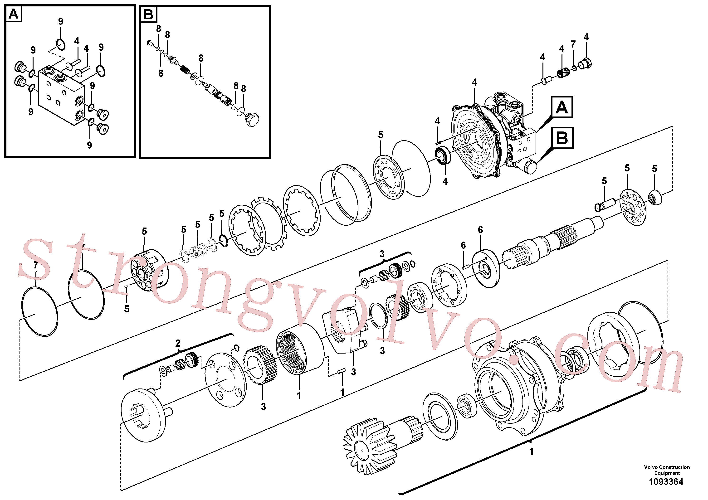 Volvo Montagem VOE14715563 Swing motor Acessórios