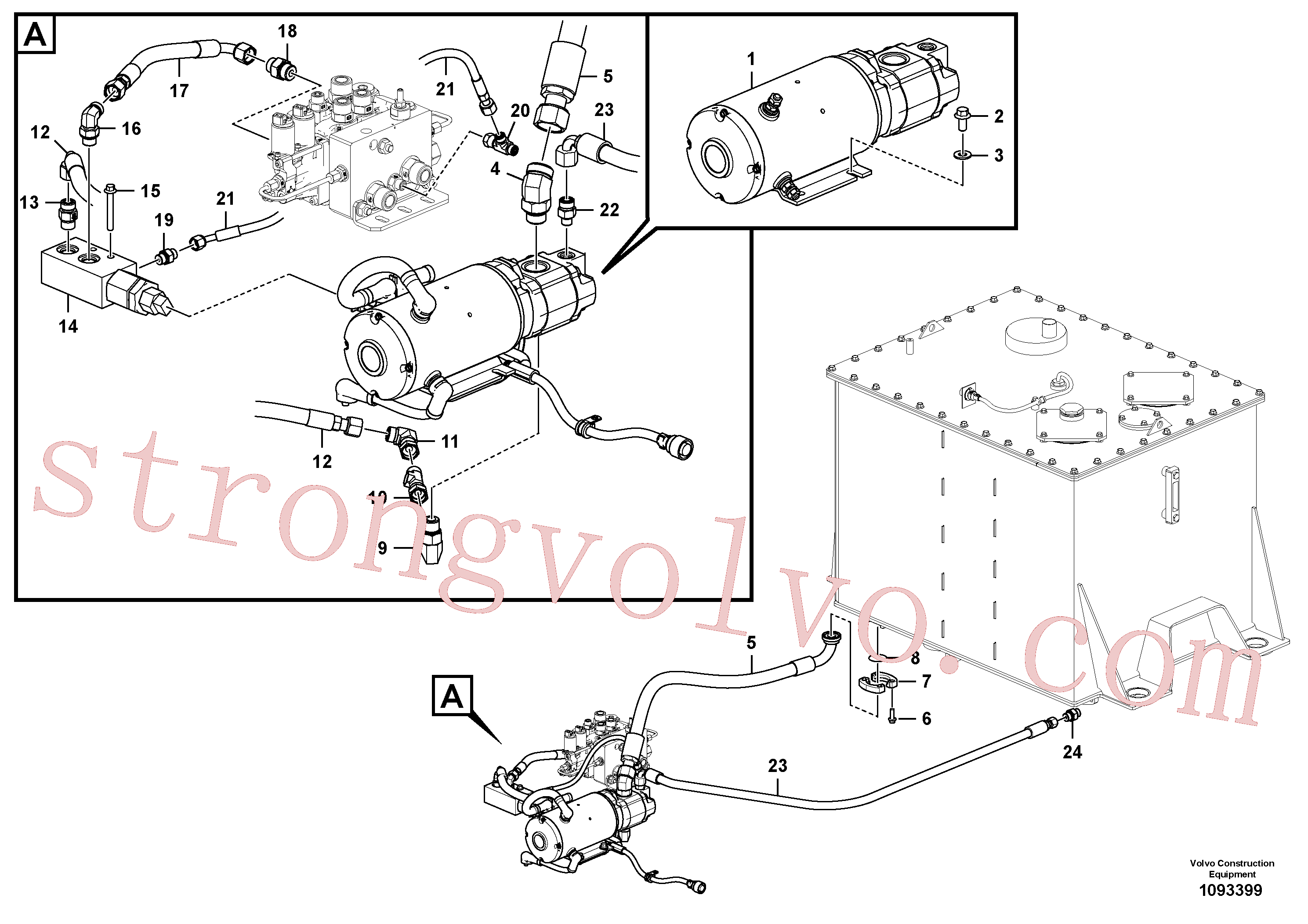 VOE935017 Volvo Sistema de direcção auxiliar(1093399 Montagem)