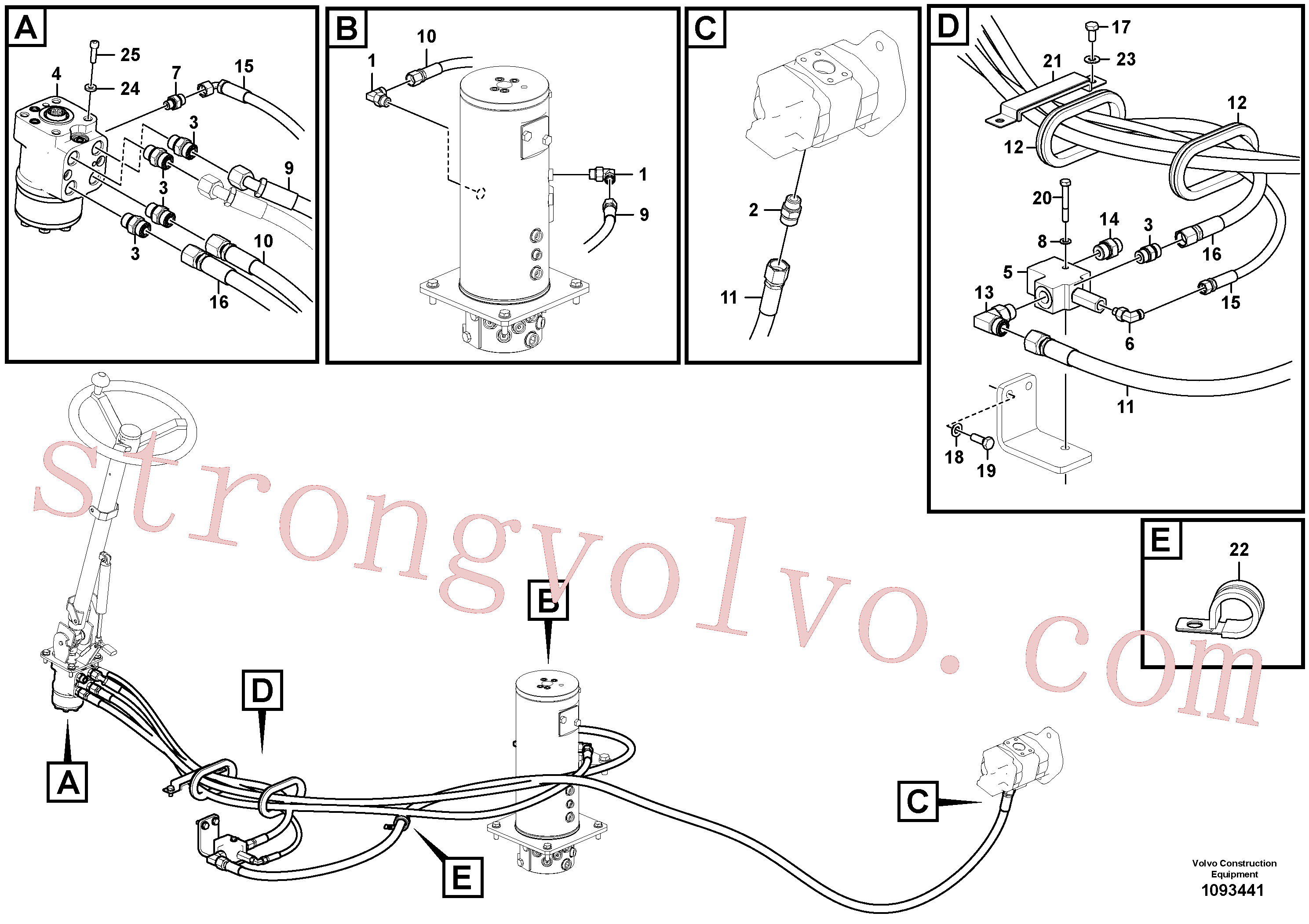 China Made VOE14515525 Clipe Volvo Acessórios para escavadeira