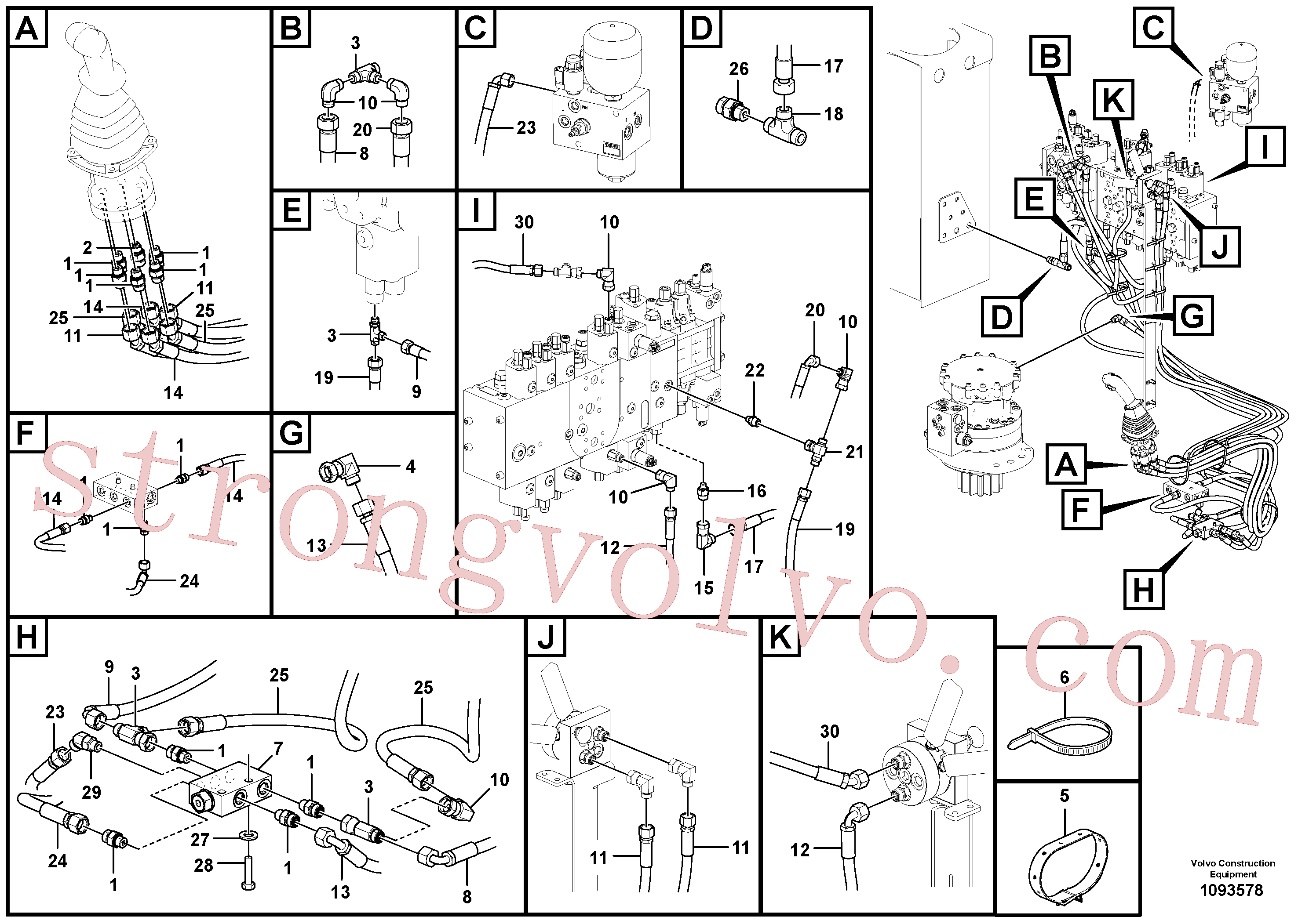 VOE938066 Volvo Sistema servomotor, válvula de comando para válvula de comando à distância(1093578 Montagem)