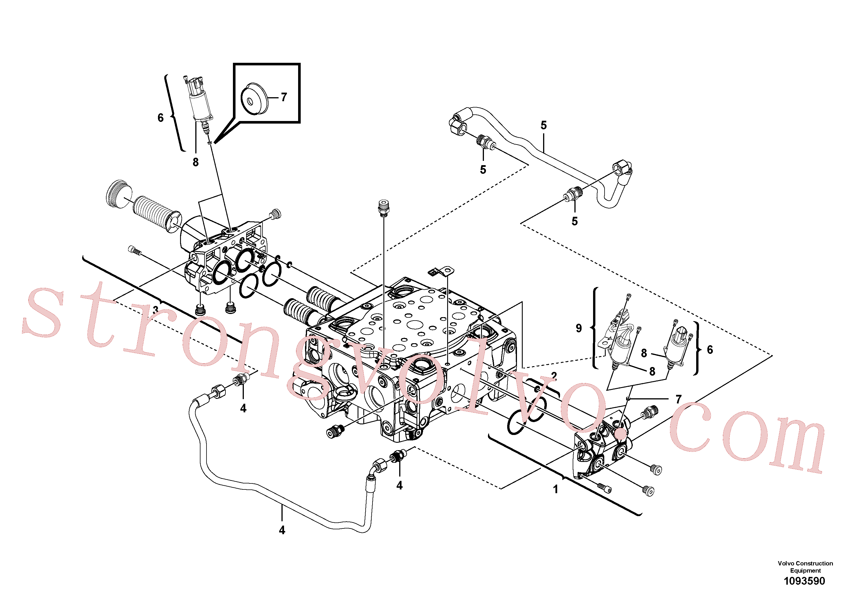 VOE15165610 Volvo Válvula mestra de comando(1093590 Montagem)